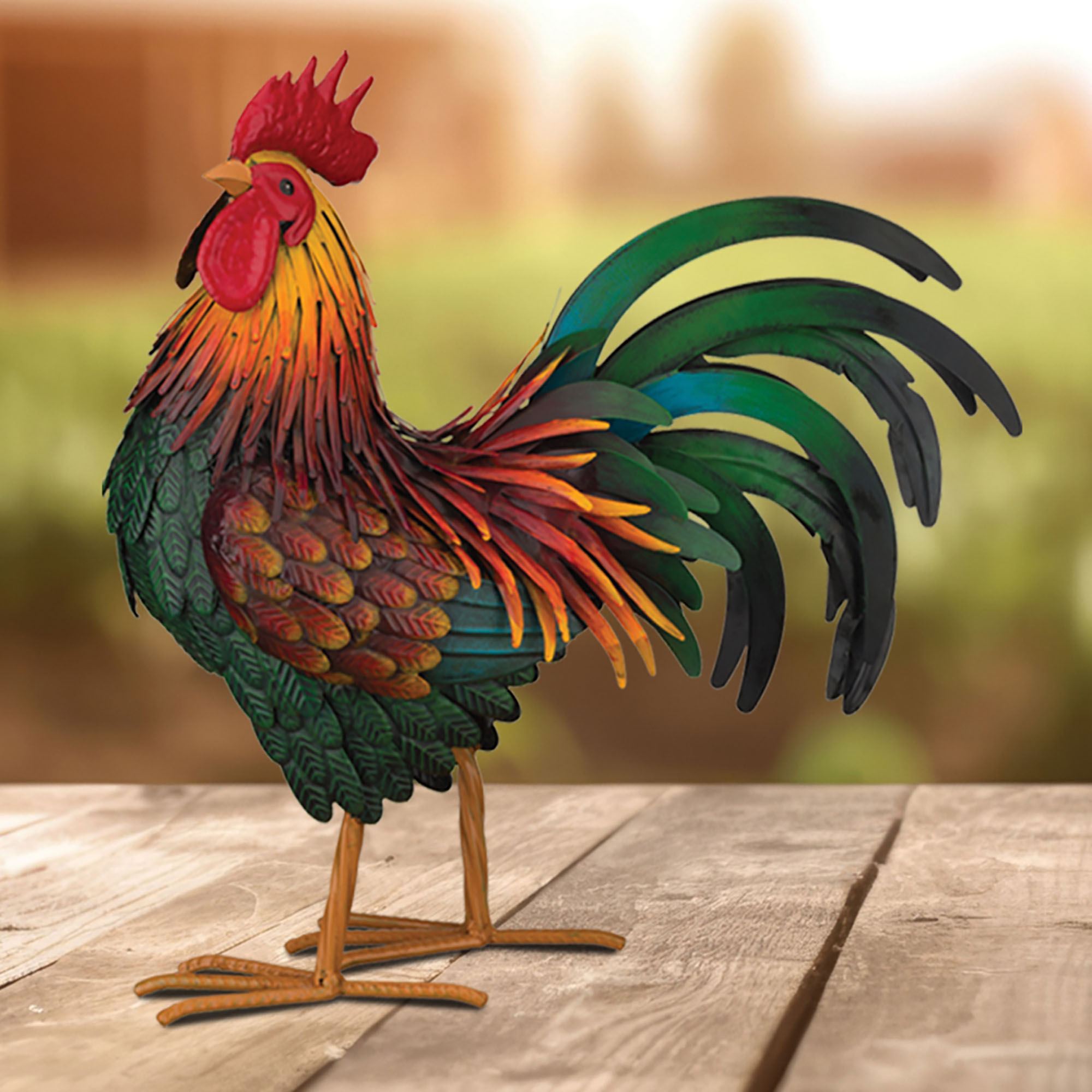 Rhode Island Red Rooster Sculpture Multi Earth