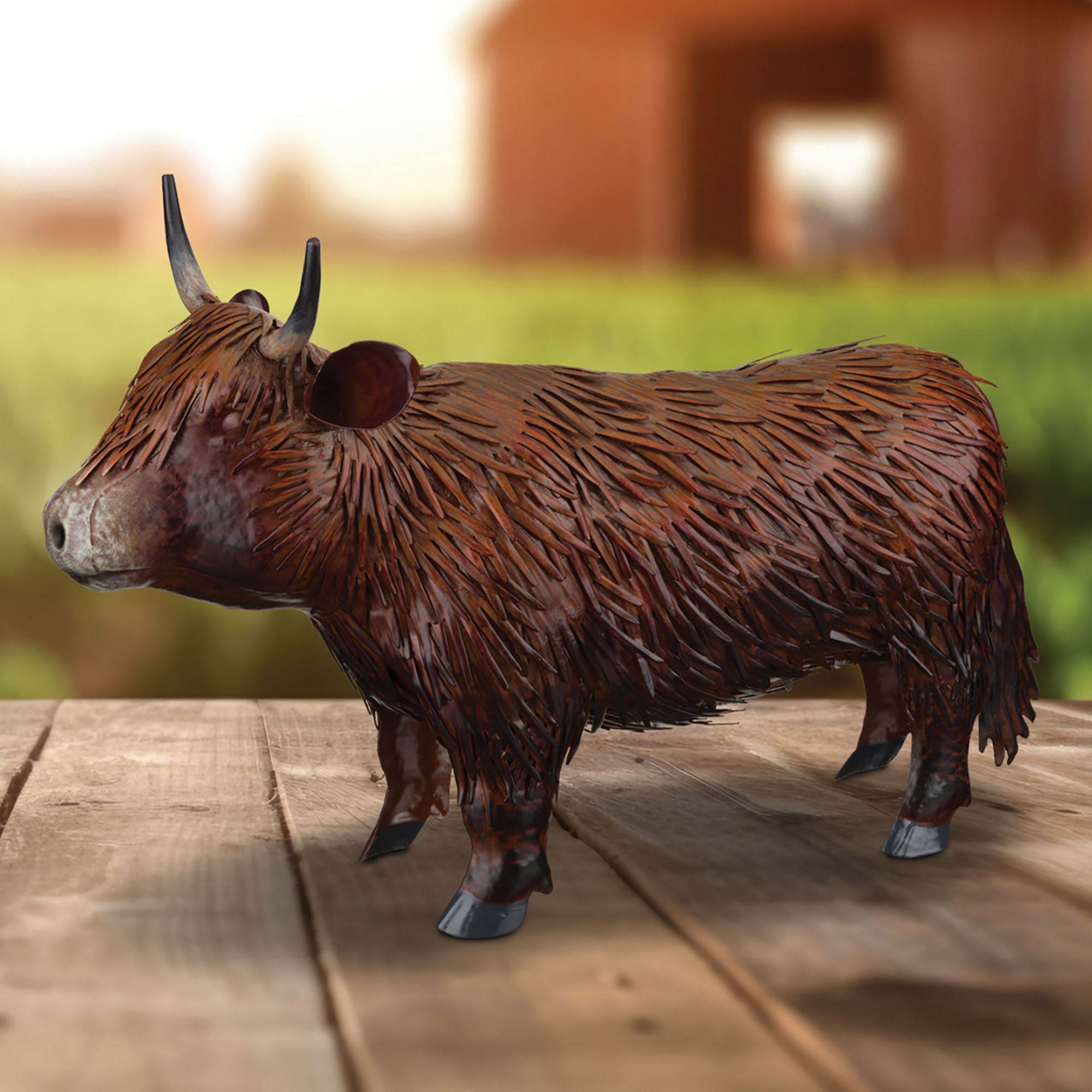 Highland Cow Sculpture Brown