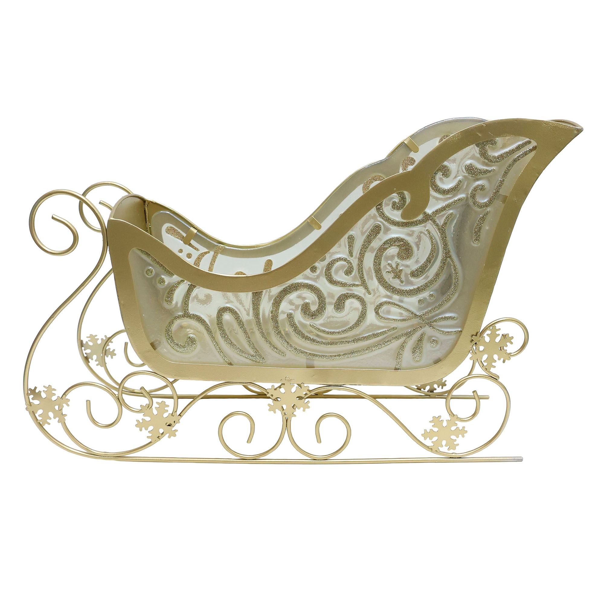 Scrolling Snowflake Sleigh Gold