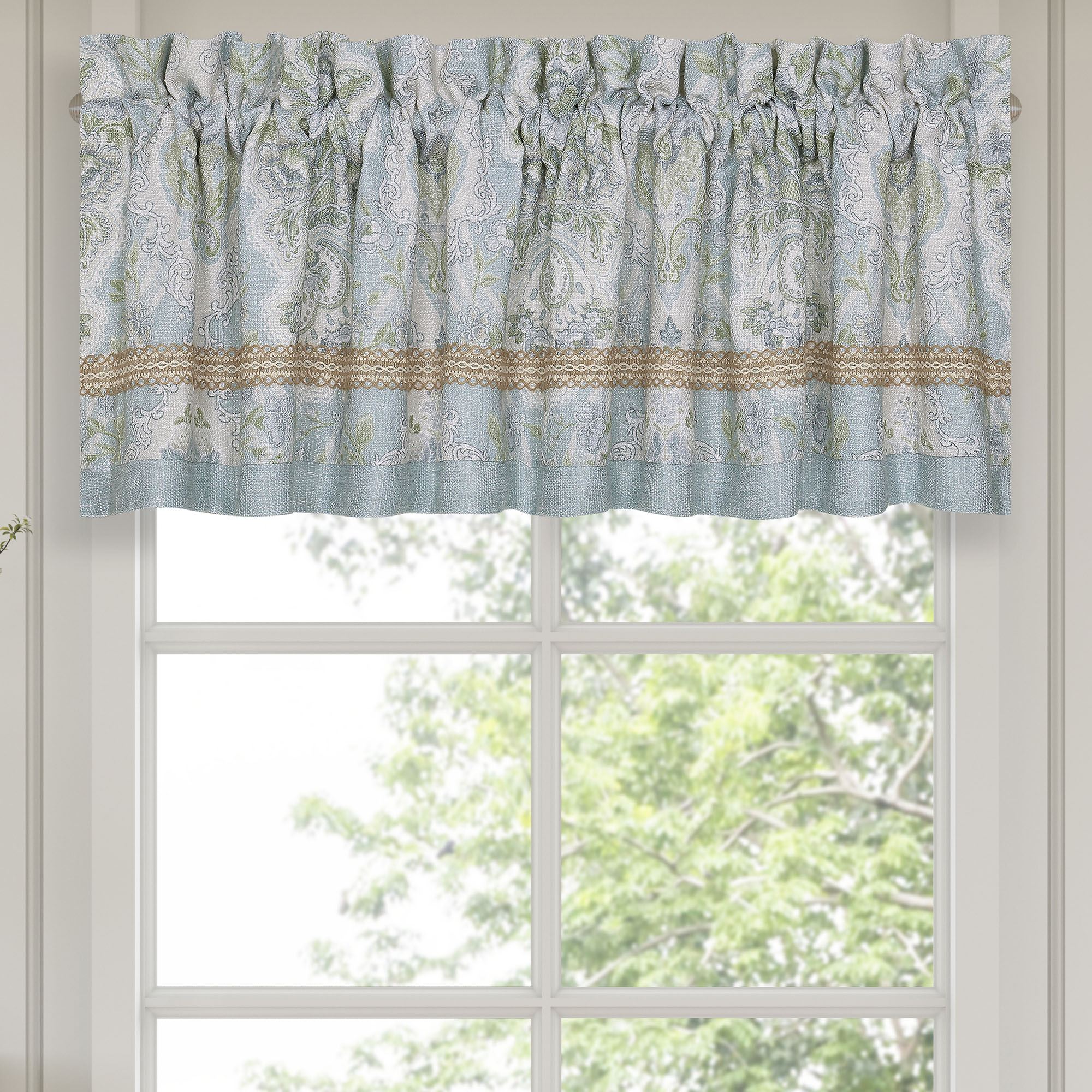 Pasadena Tailored Valance Blue 88 x 18