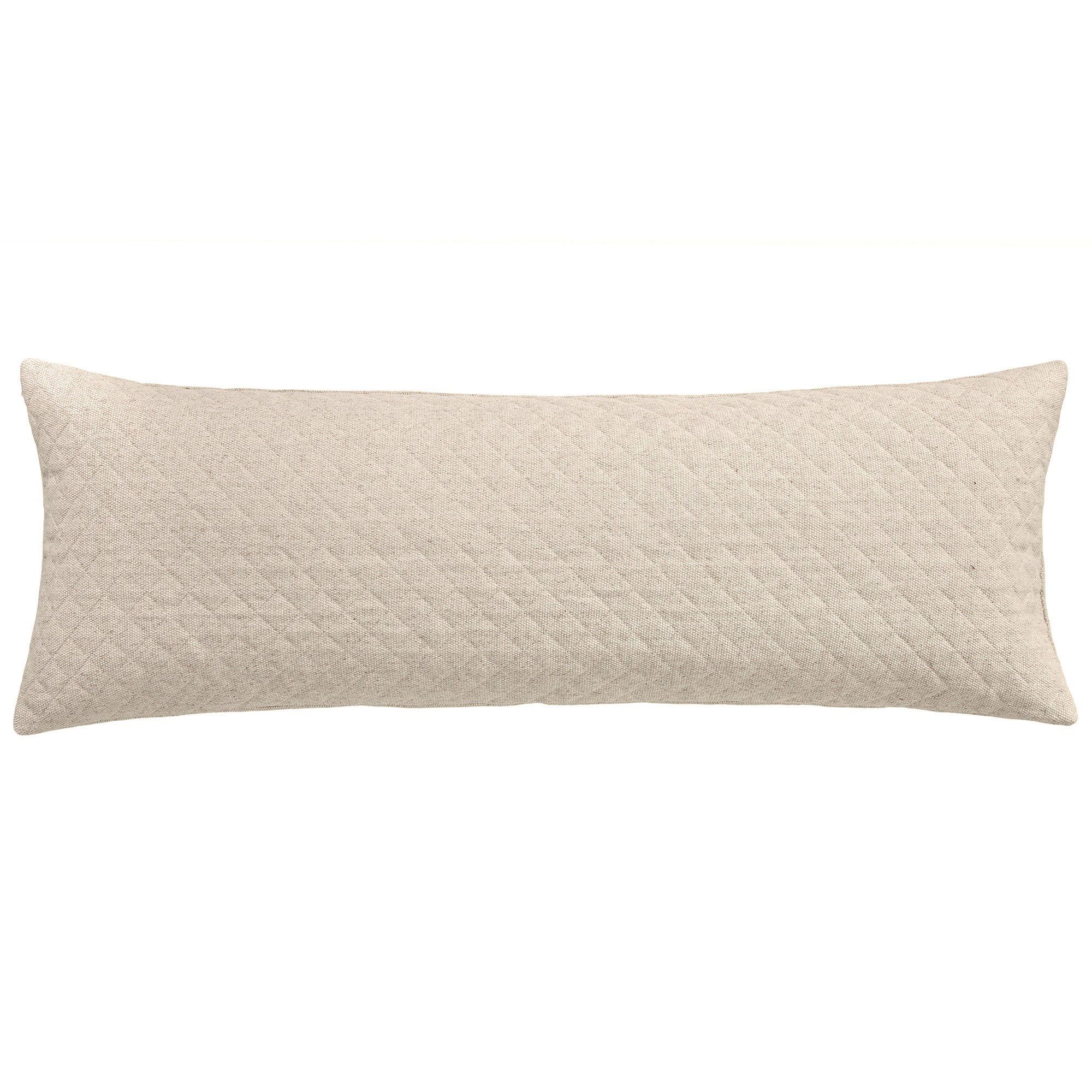Farah Quilted Jumbo Rectangle Pillow Oatmeal