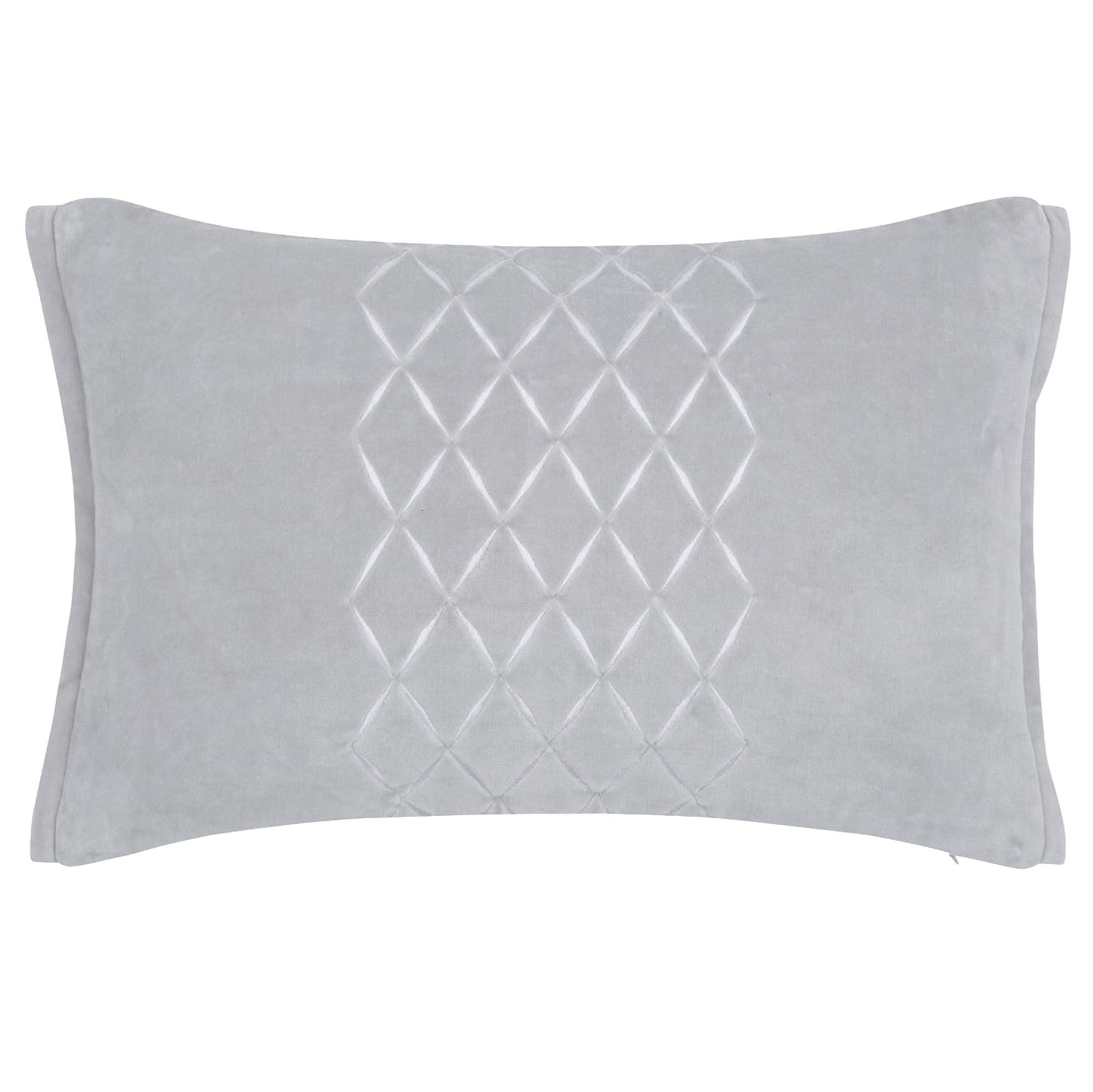 Zeus Embroidered Velvet Rectangle Pillow Gray