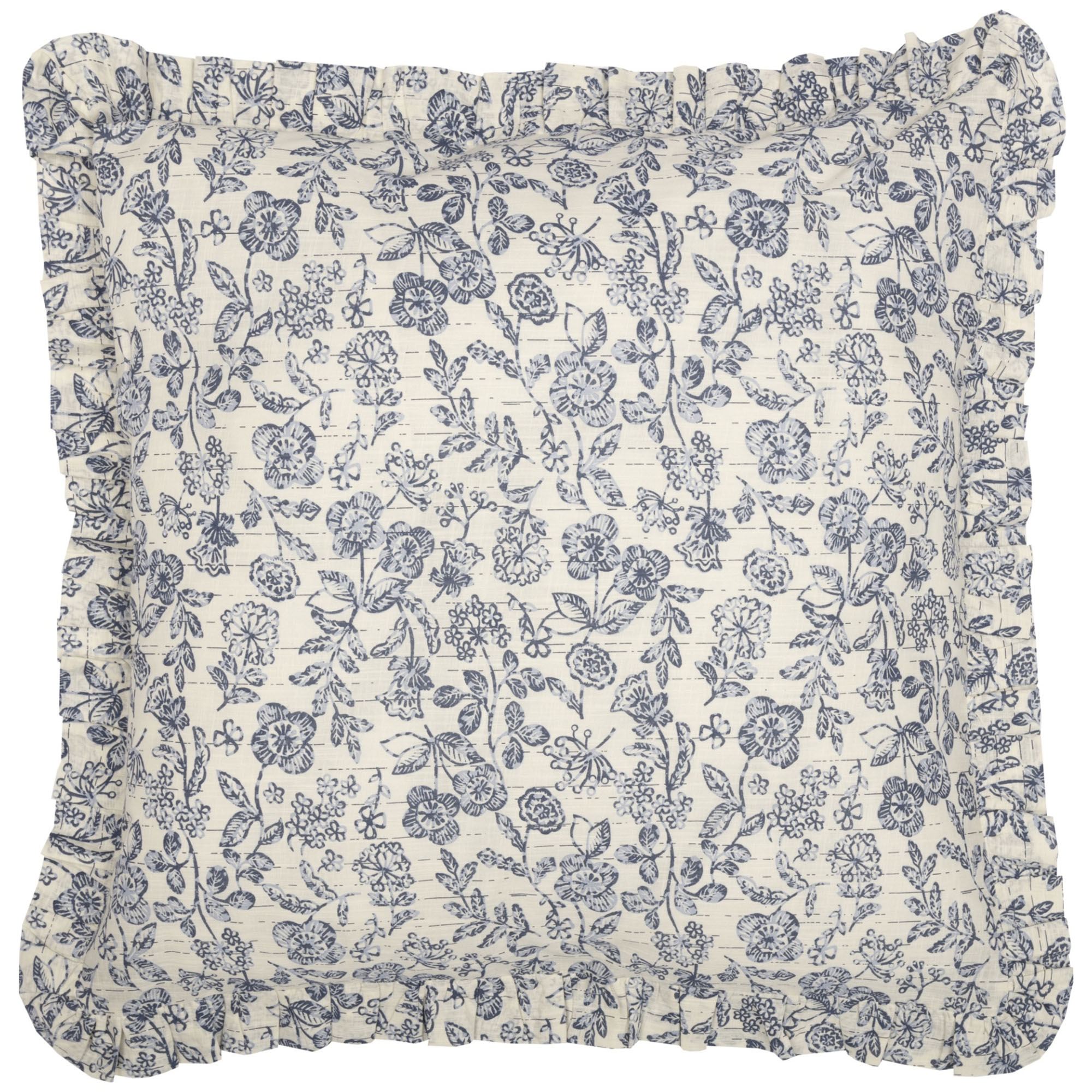 Doylestown Ruffled Flanged European Sham Only Denim