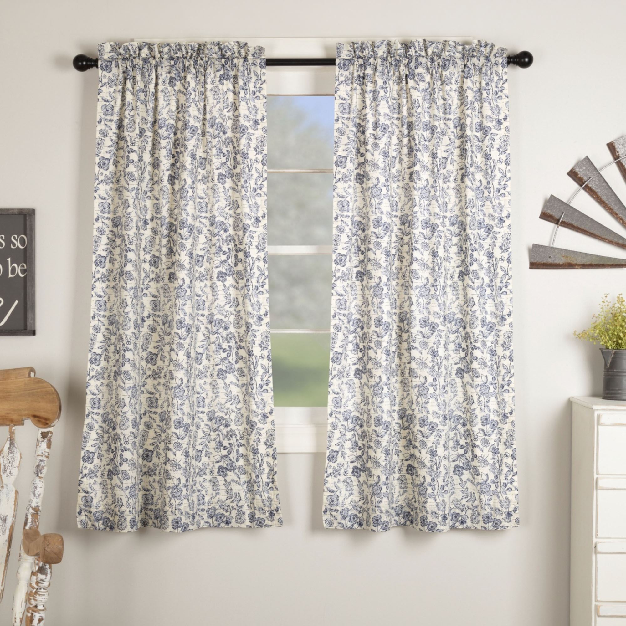 Doylestown Tailored Curtain Pair Denim 72 x 63