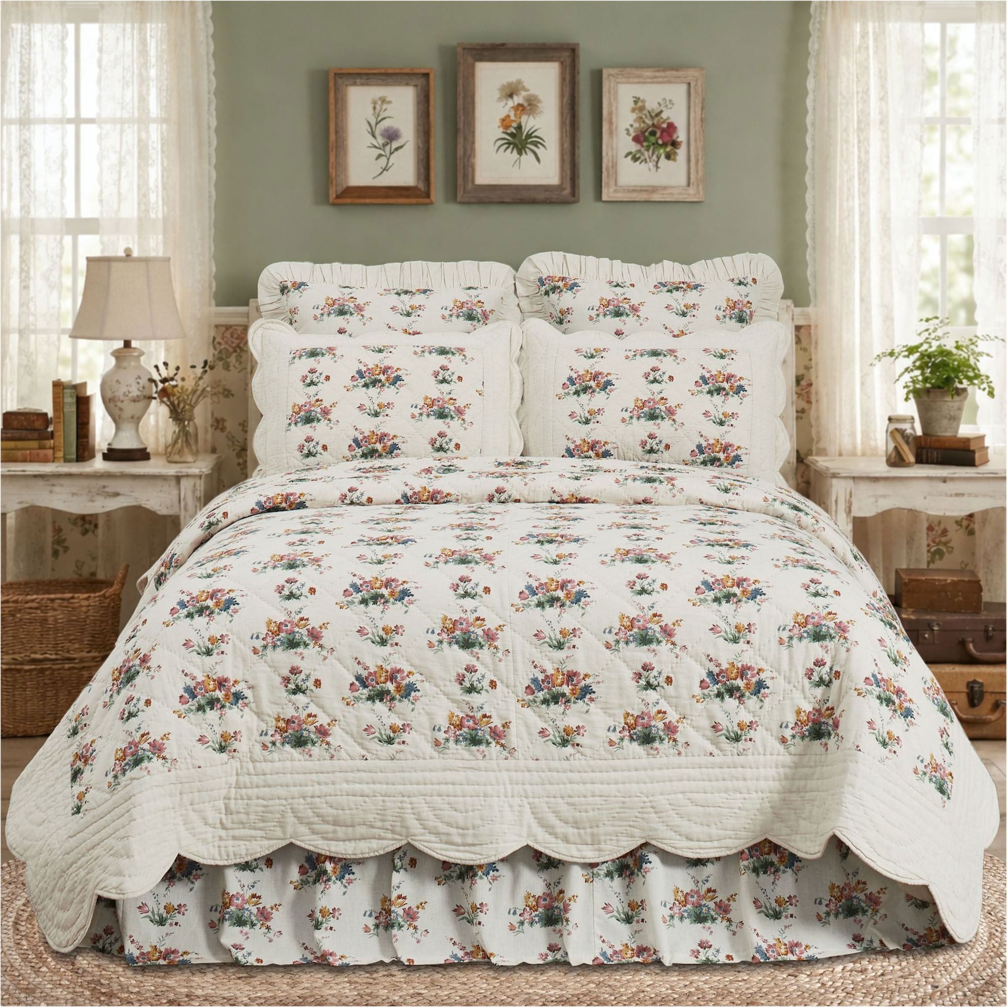 Rosehill Cottage Floral Quilt Multi Warm