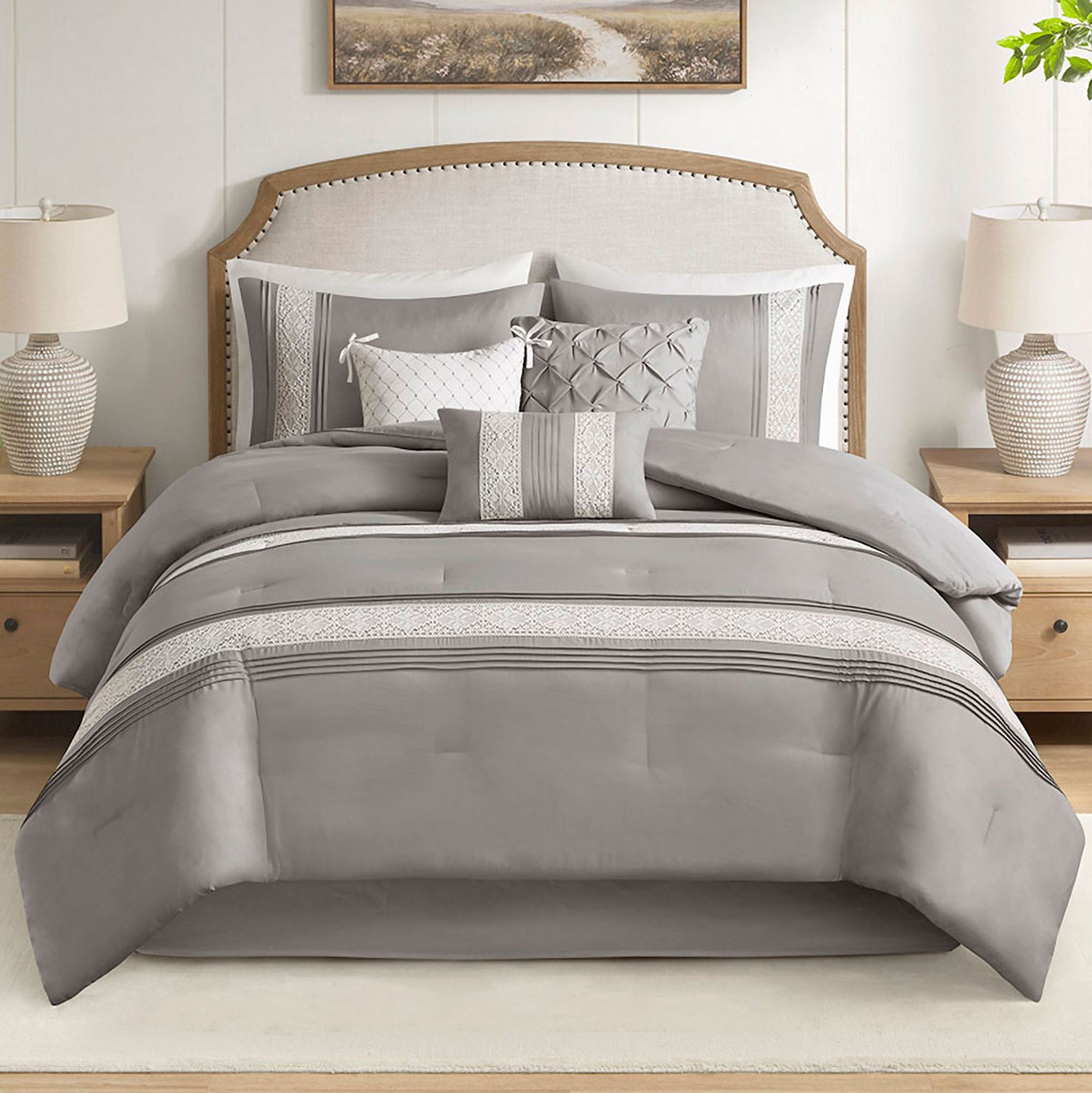 Lacey Comforter Bed Set Gray