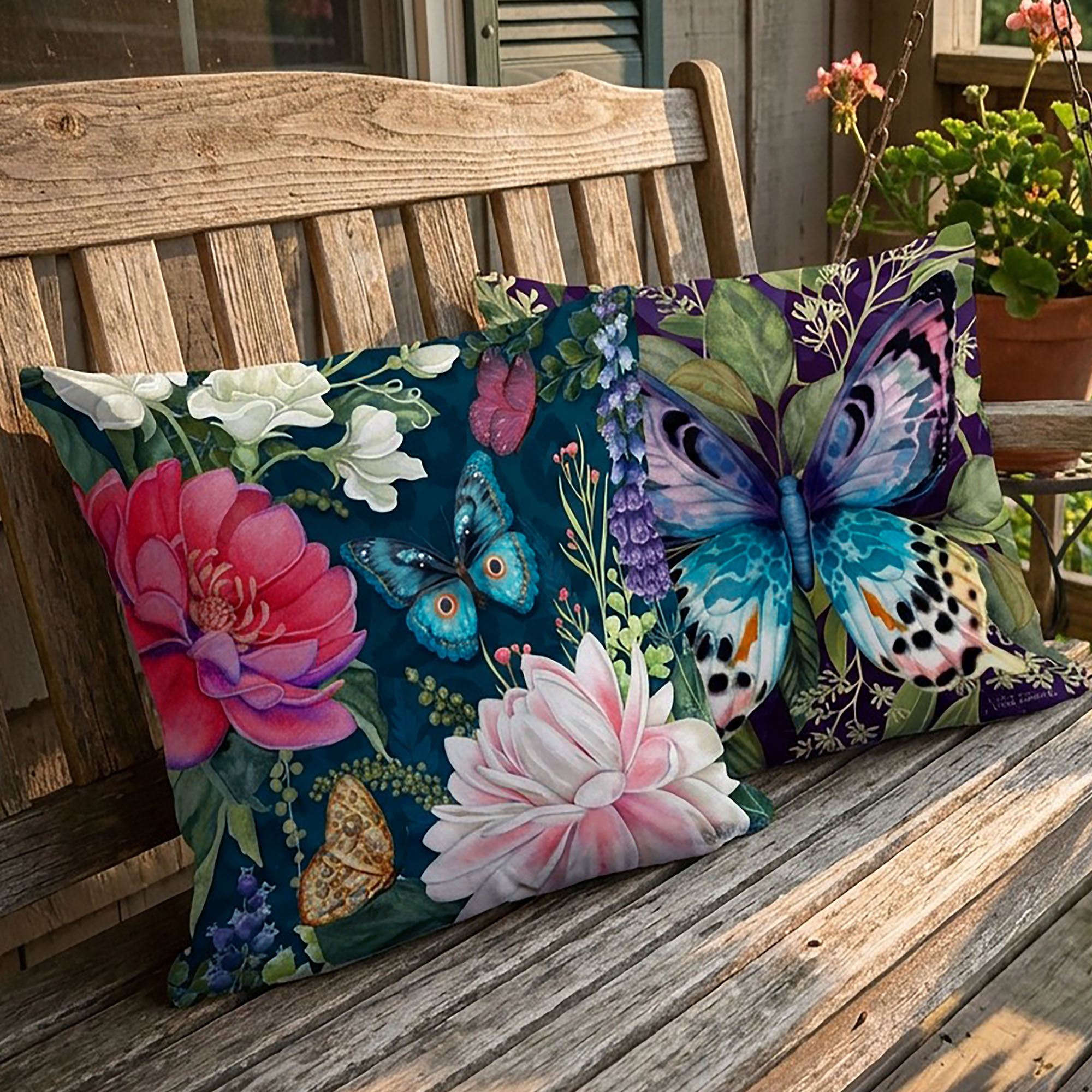 Midnight Garden Mystic Butterfly Pillow Multi Earth