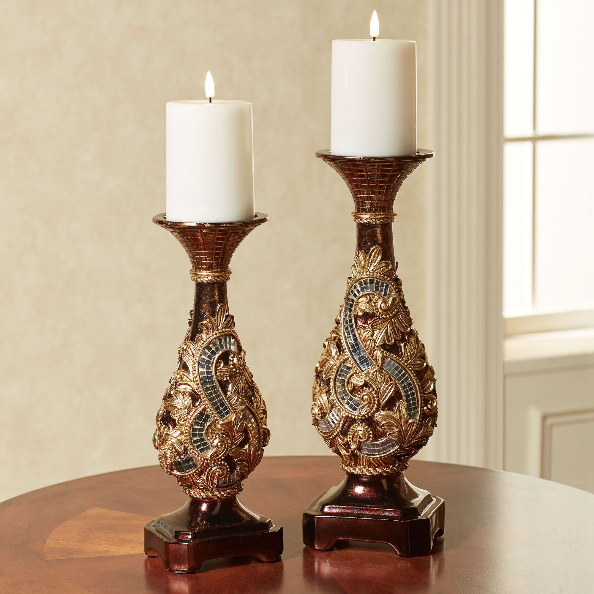 Daniella Candleholders Mahogany Set of Two
