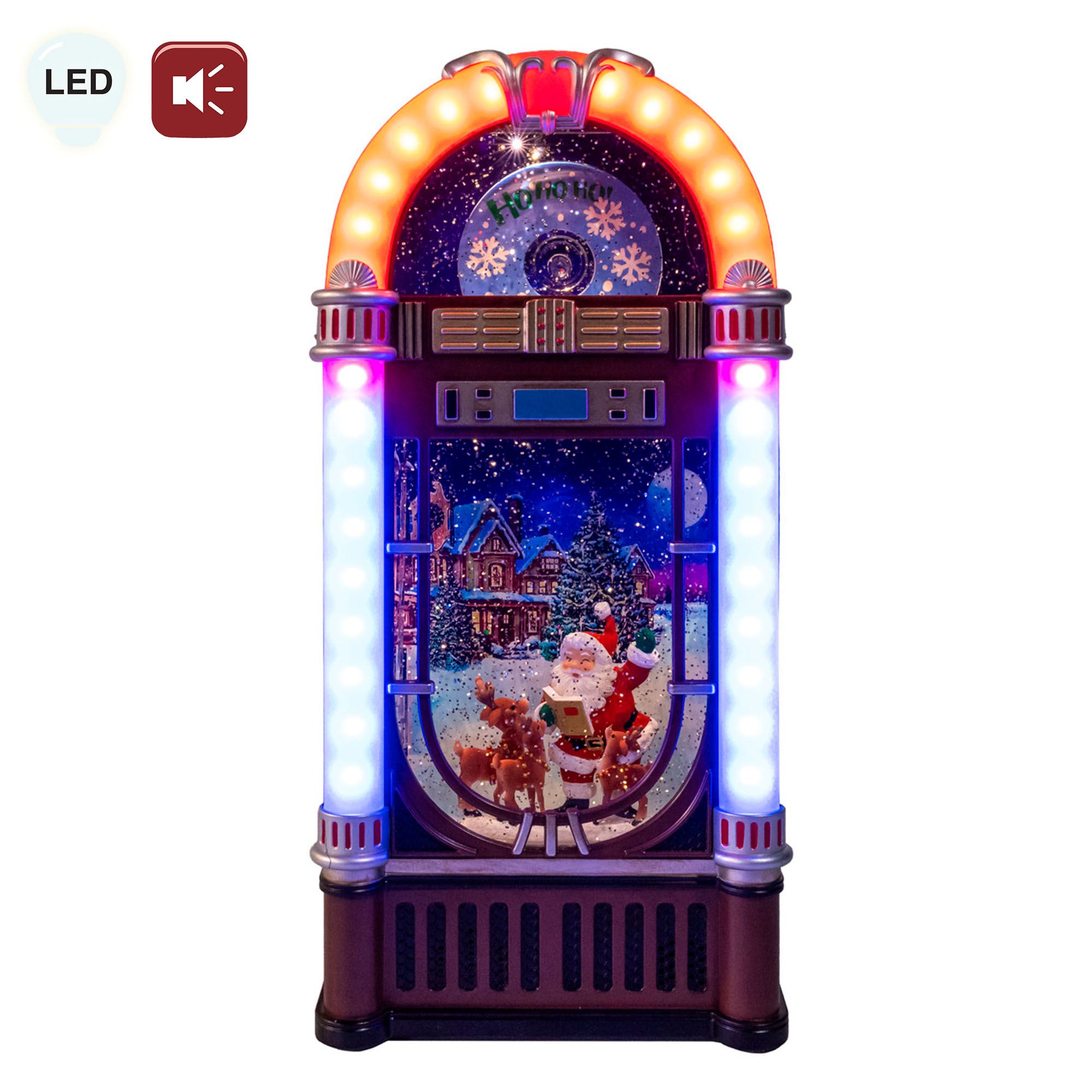Holiday Musical Swirl Tabletop Jukebox Multi Warm