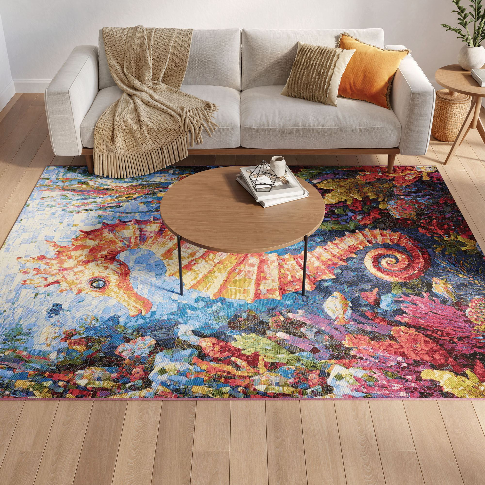 Seahorse Cove Rectangle Rug Multi Jewel 53 x 73