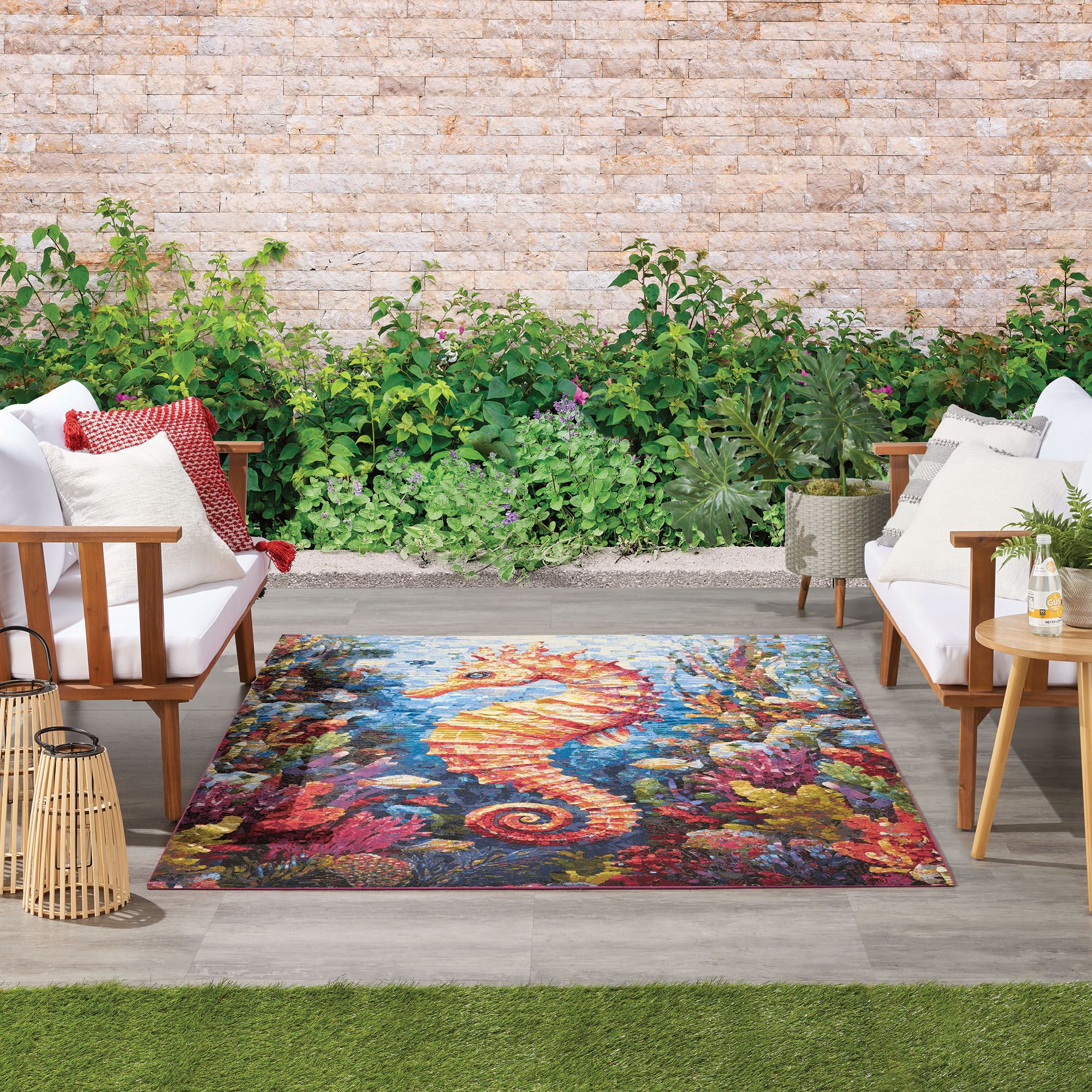 Seahorse Cove Rectangle Rug Multi Jewel 4 x 6