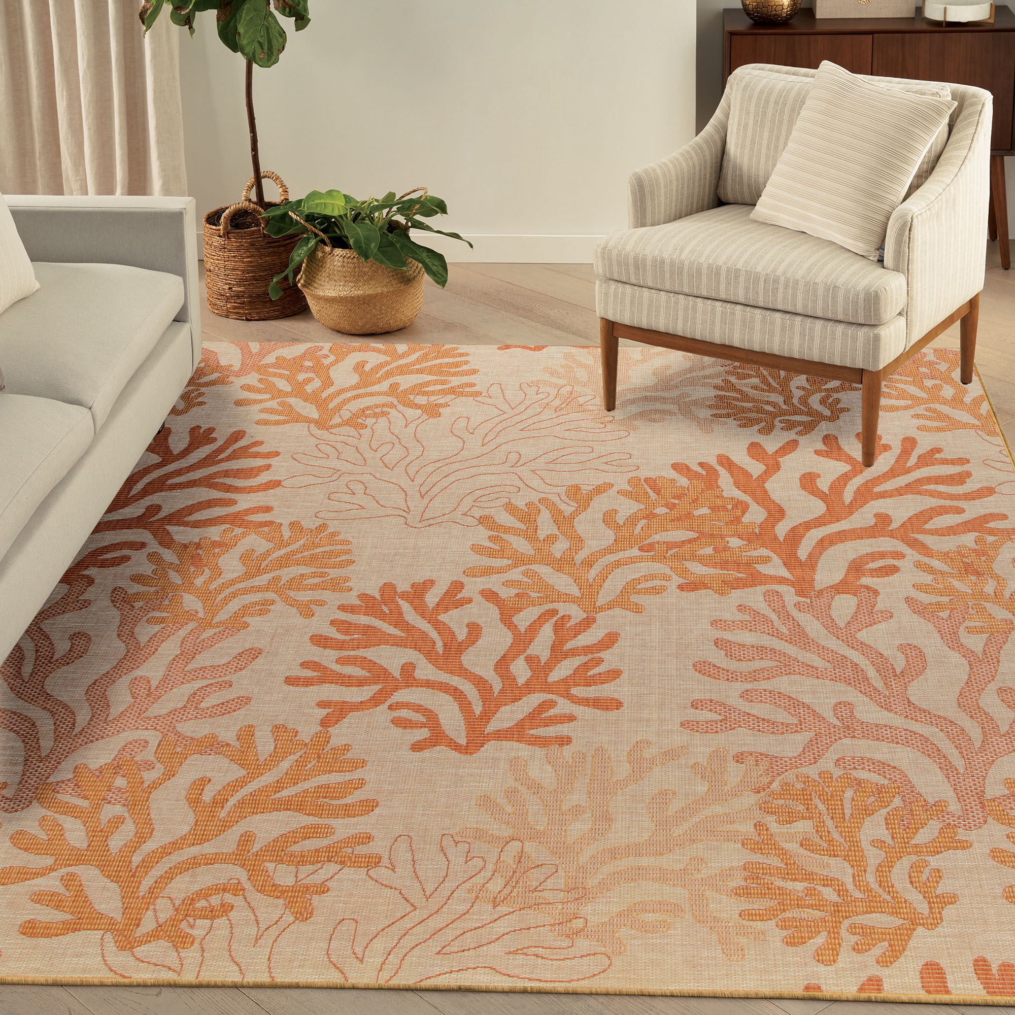Coral Shore Rectangle Rug 5 x 7