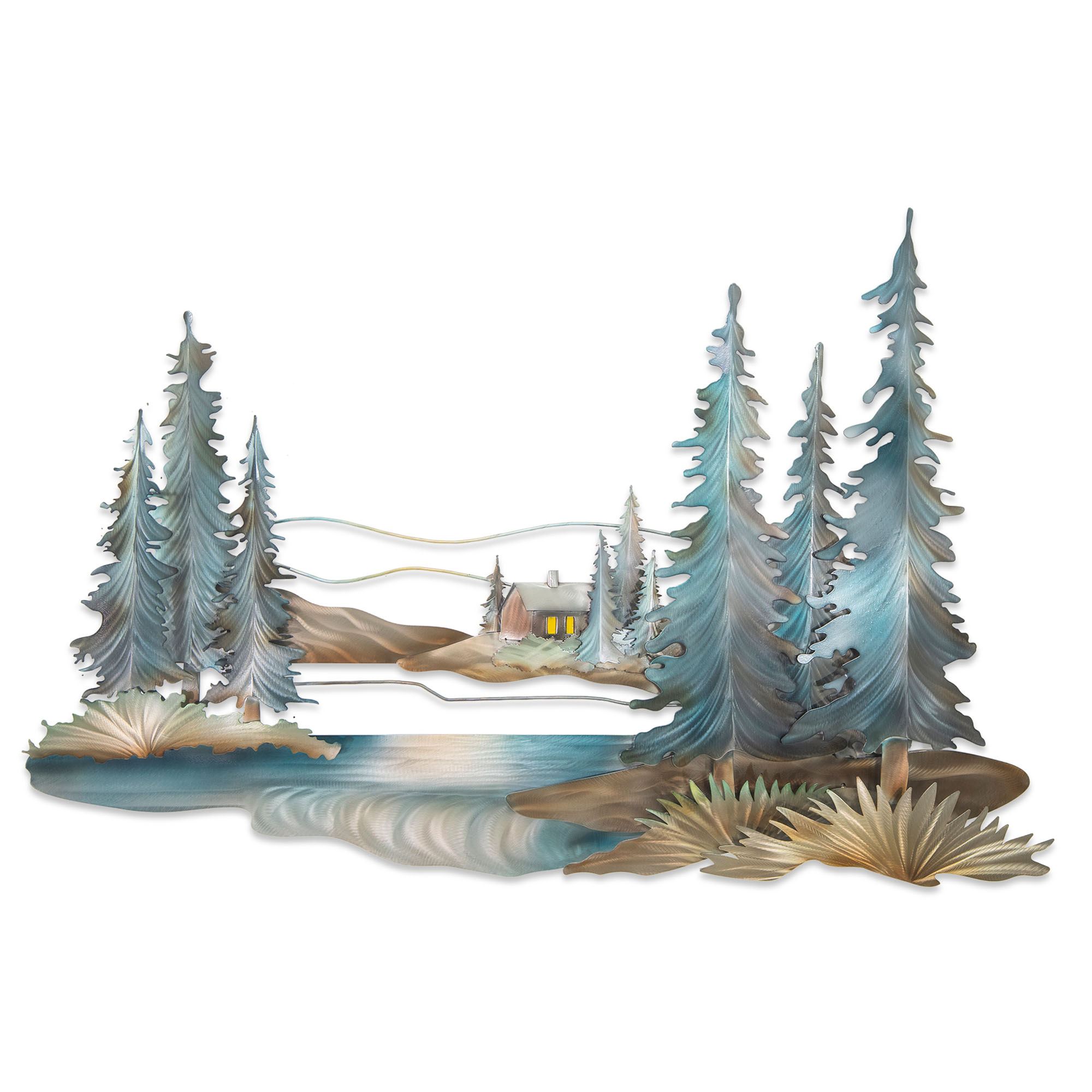 Cabin in the Pines Wall Sculpture Multi Metallic
