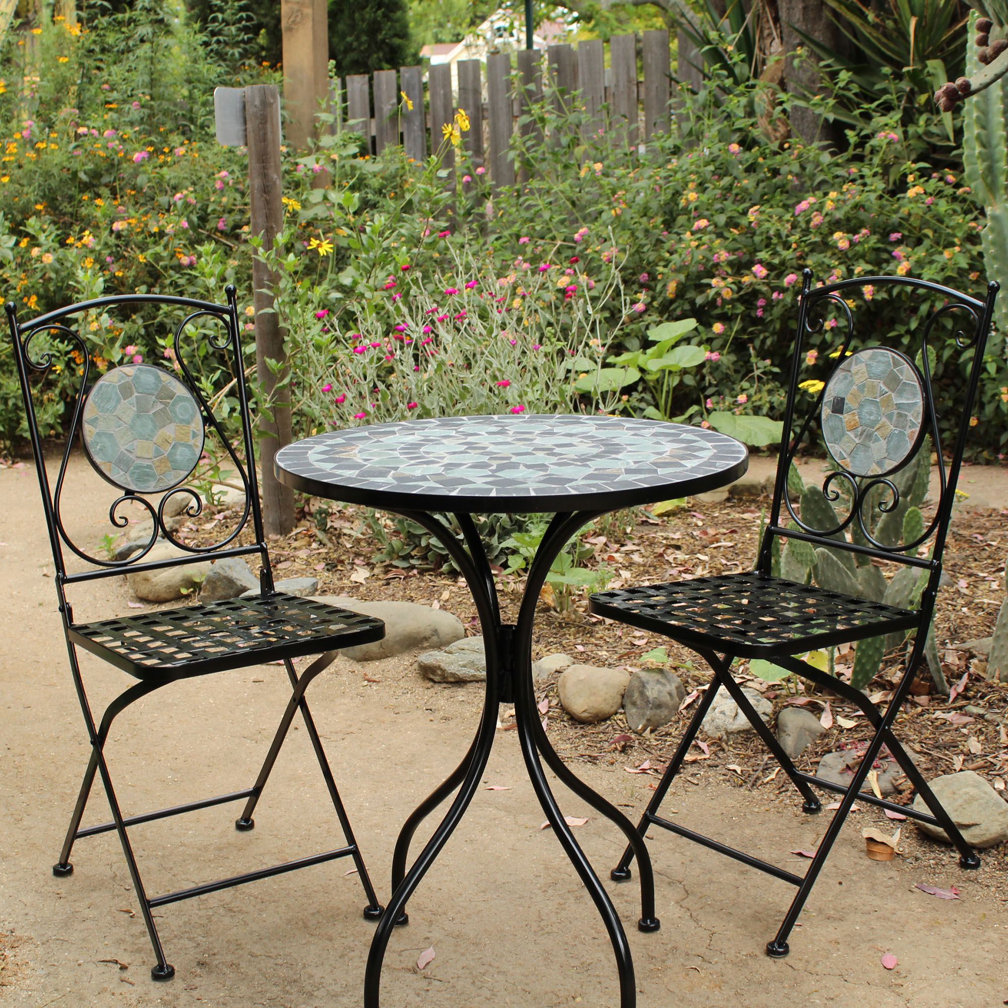 Belmont Blue Mosaic Bistro Table Only