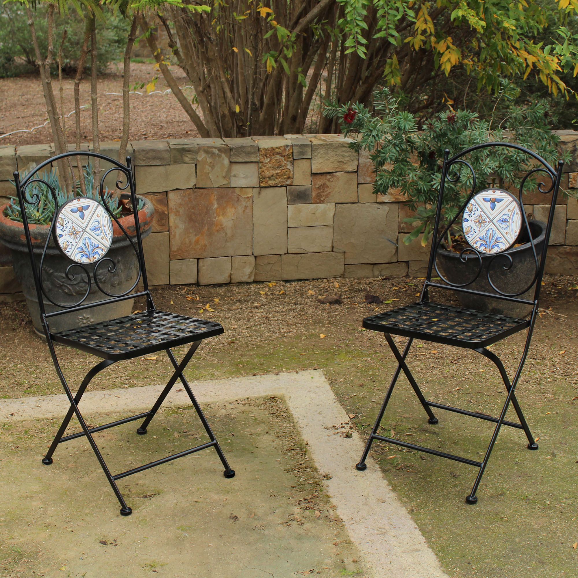 Bella Blue Bistro Chairs Only Set of Two