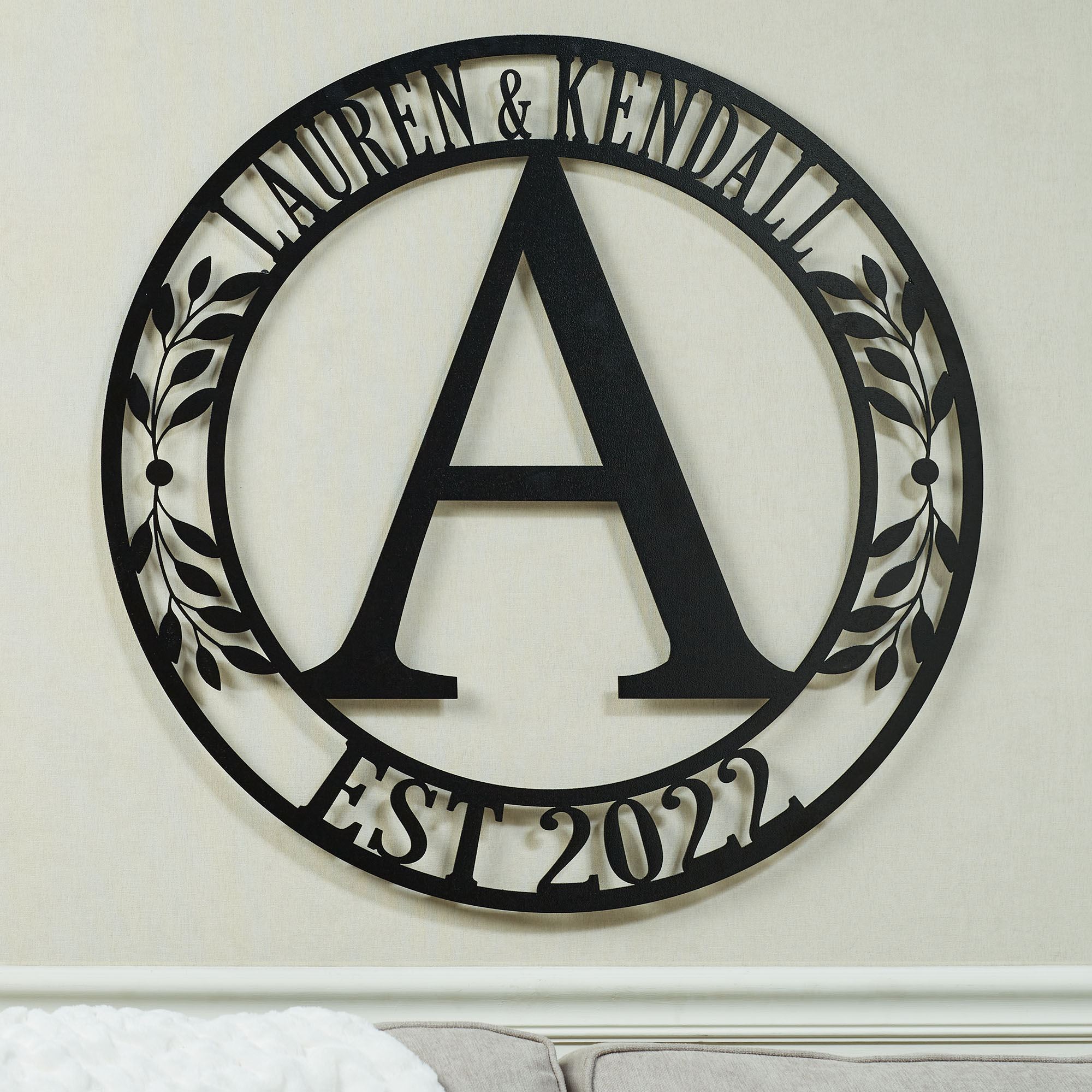 Memento Monogram 30 Inch Personalized Wall Art Sign