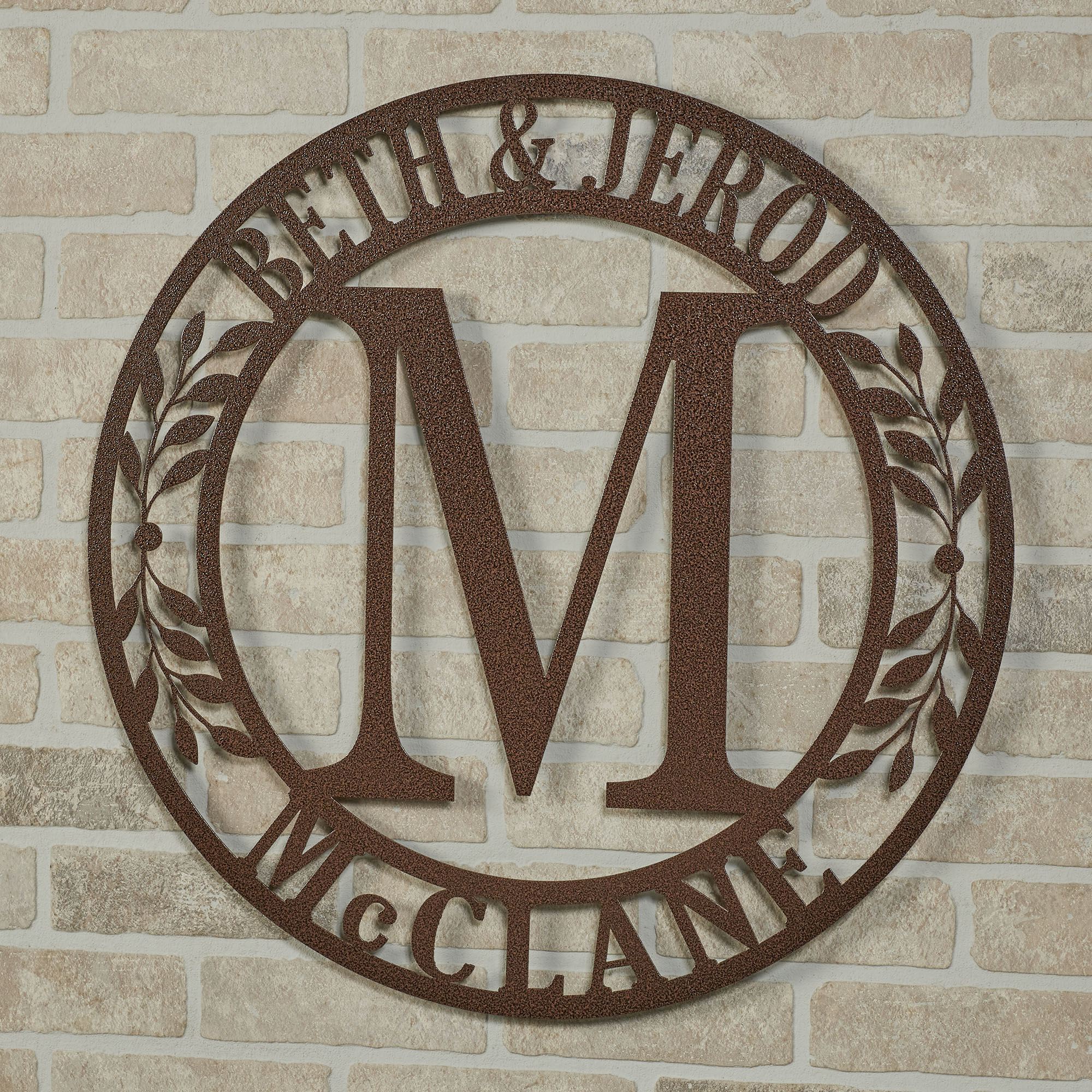 Memento Monogram 24 Inch Personalized Wall Art Sign