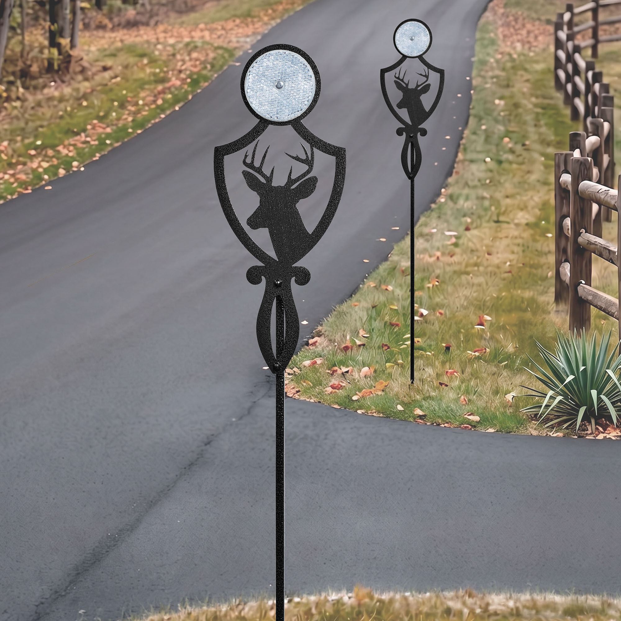 Pathways Crest Deer Reflective Driveway Marker Stakes Set of Two