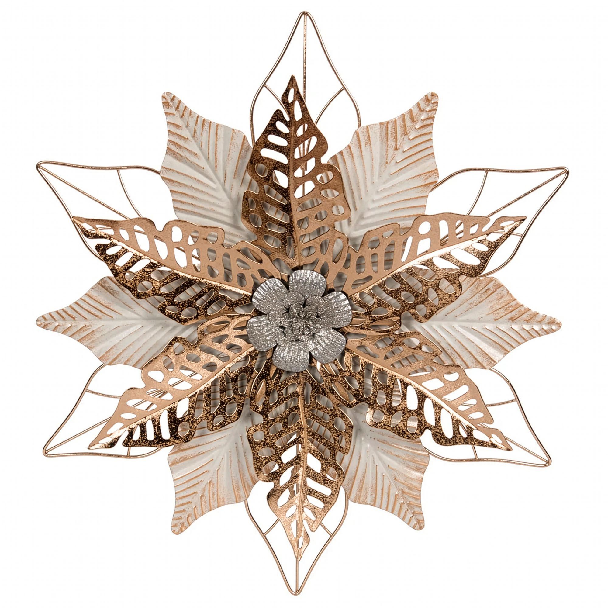 Elegant Poinsettia Wall Art Gold