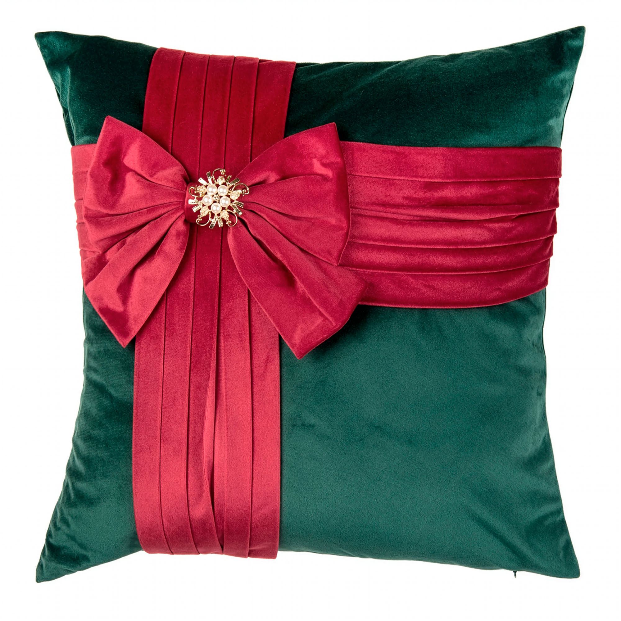 Festive Bow Decorative Pillow Red/Green
