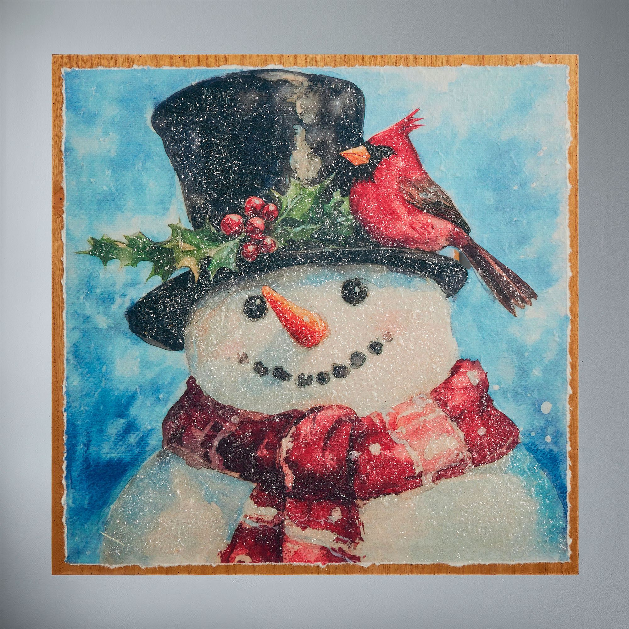 Friendly Snowman Wall Art Multi Warm