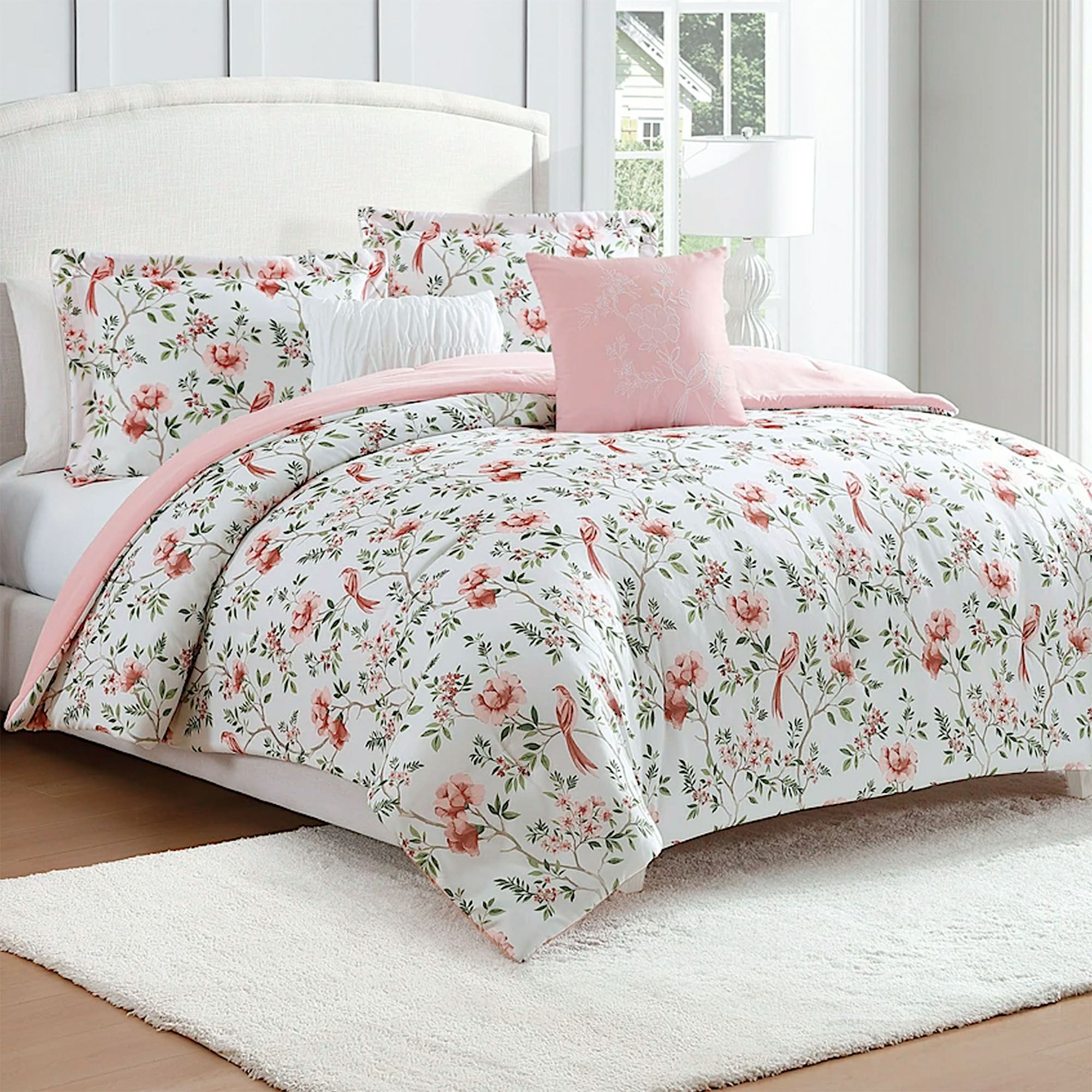 Mayfair Floral Comforter Bed Set Pink