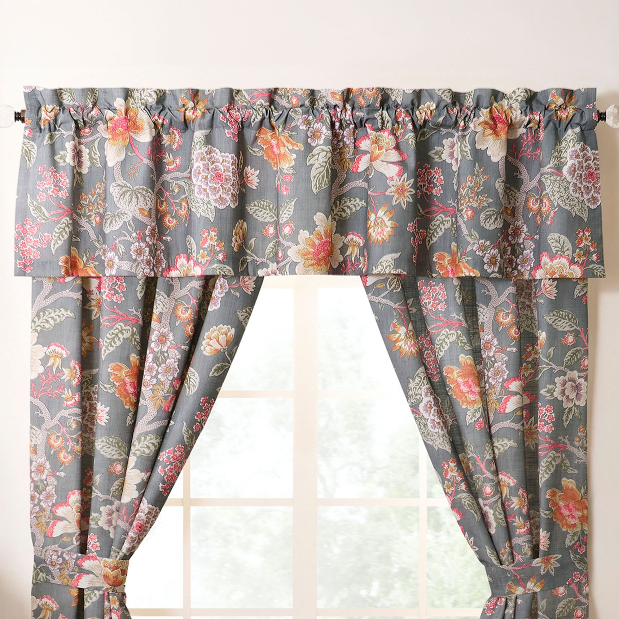 Mia Tailored Valance Gray 80 x 17