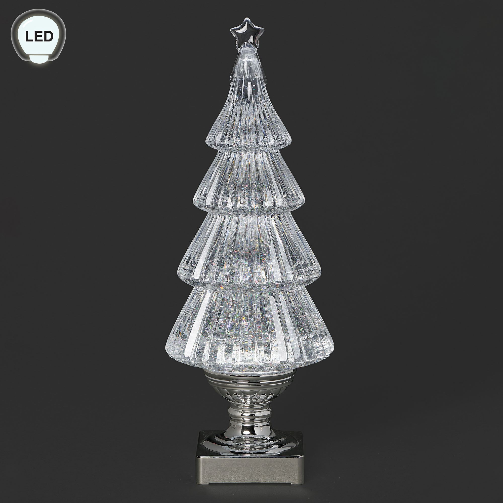 Shimmering Swirl LED Tree Table Accent Clear