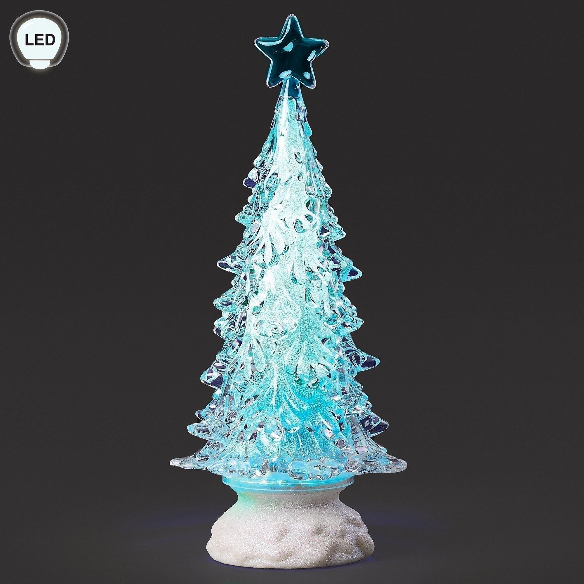 Radiant Rotating Lighted Tree Table Accent Clear