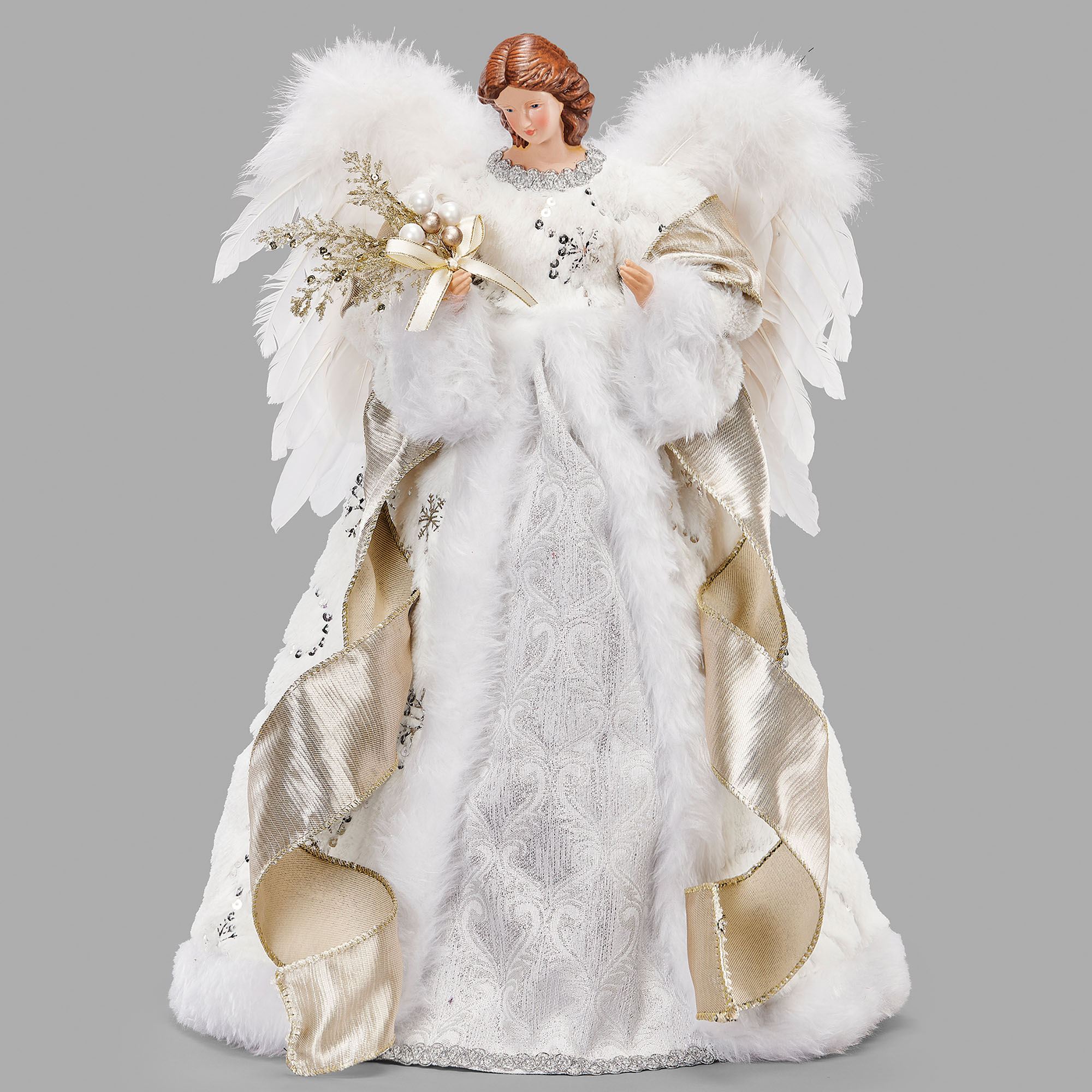 Winter Snow Angel Tree Topper White