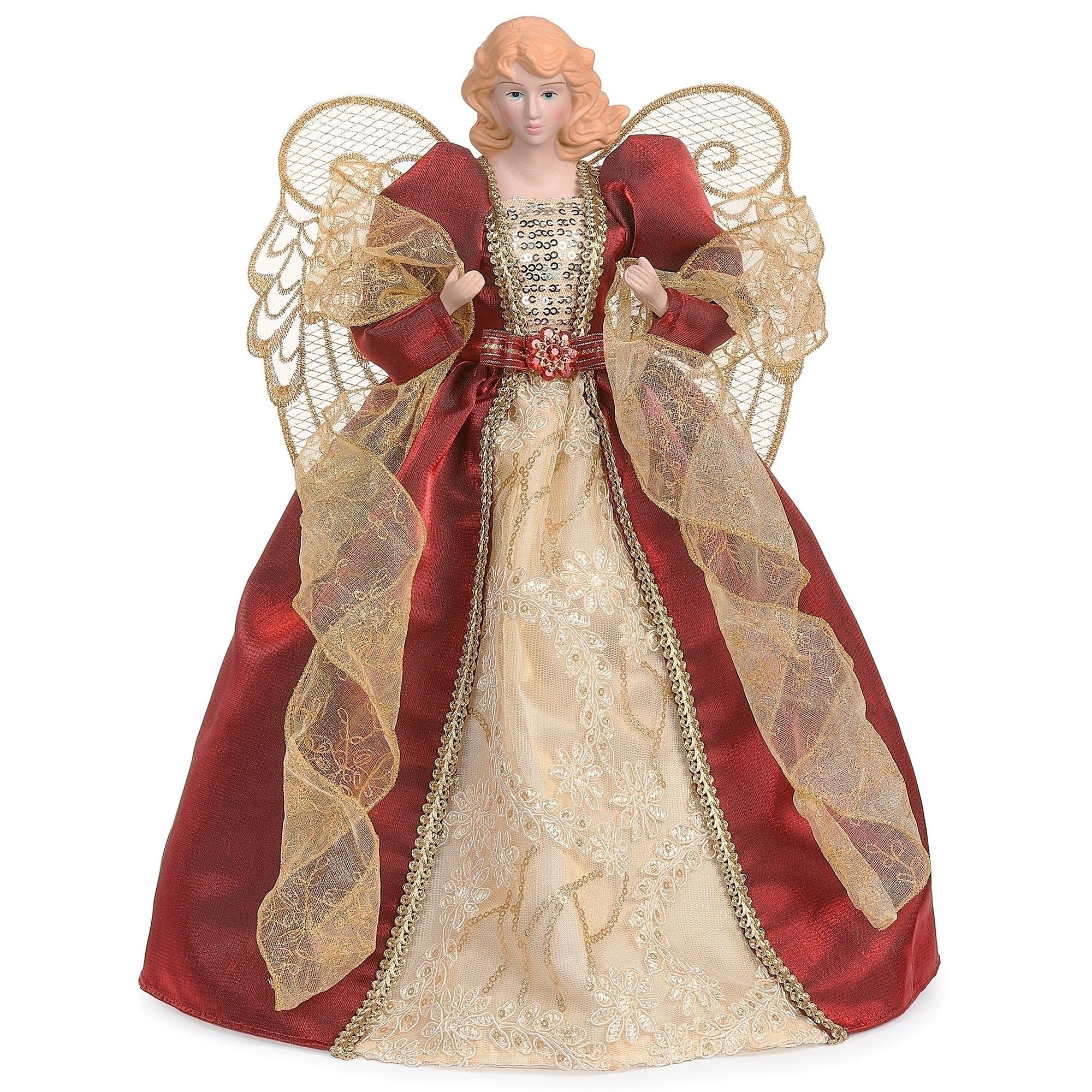 Celeste Angel Tree Topper Burgundy