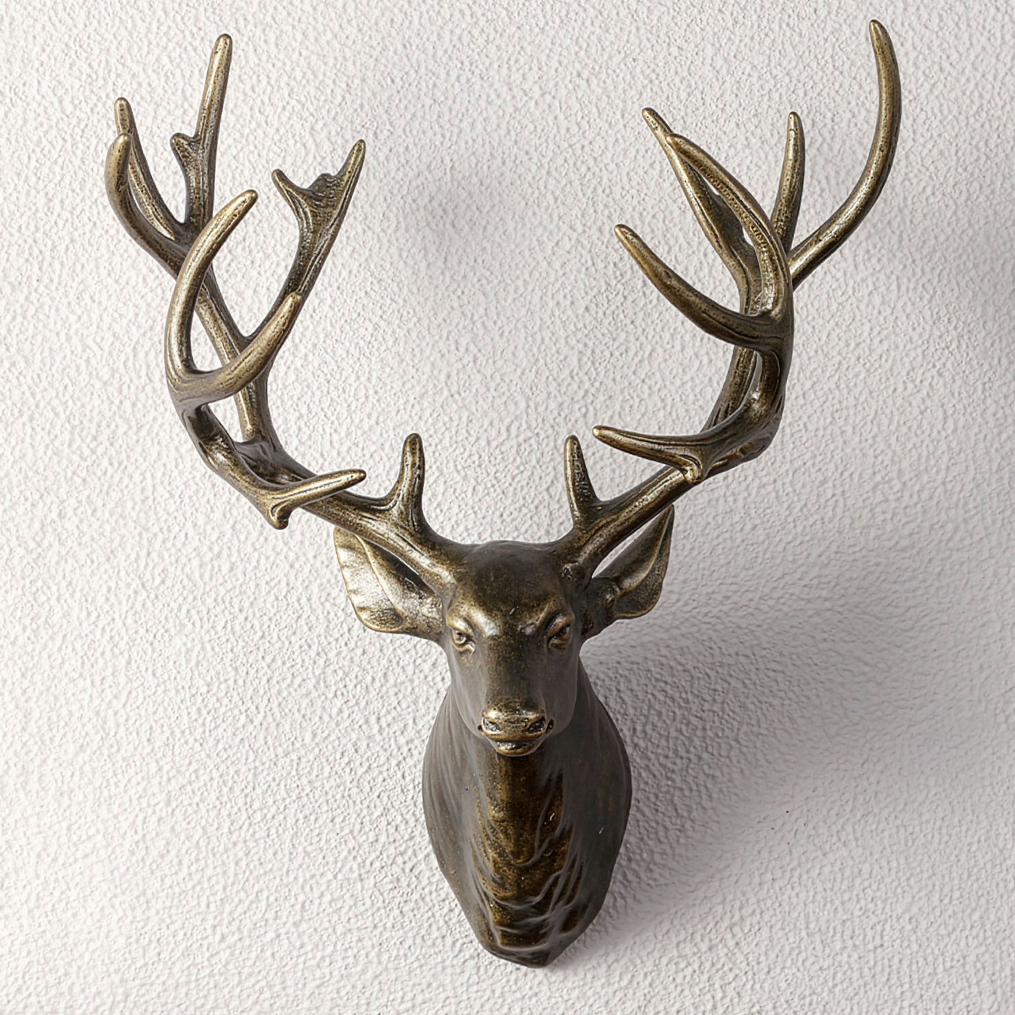 Majestic Deer Wall Sculpture Bronze