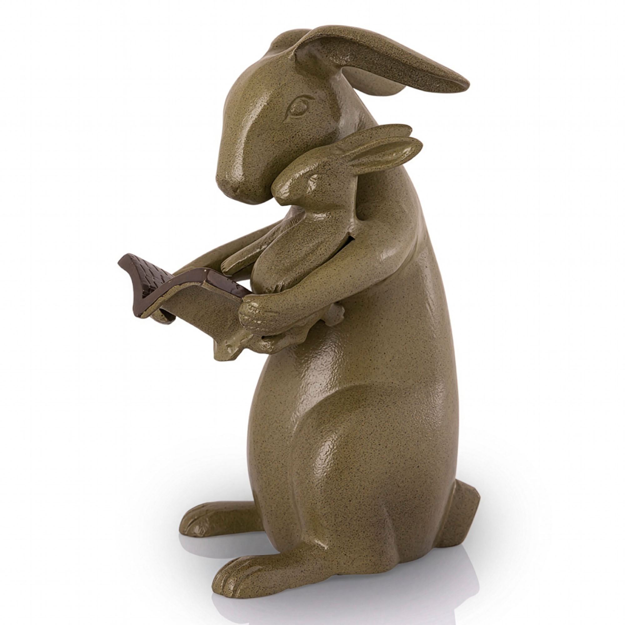 Story Time Rabbit Garden Sculpture Brown