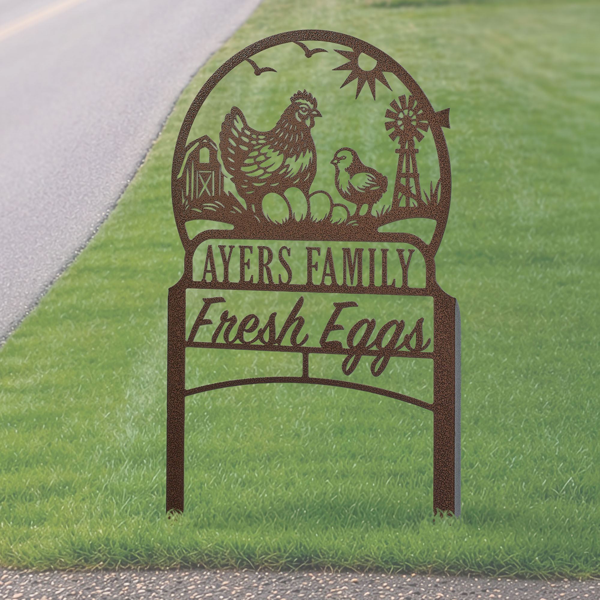 Farm Fresh Eggs Personalized Yard Stake