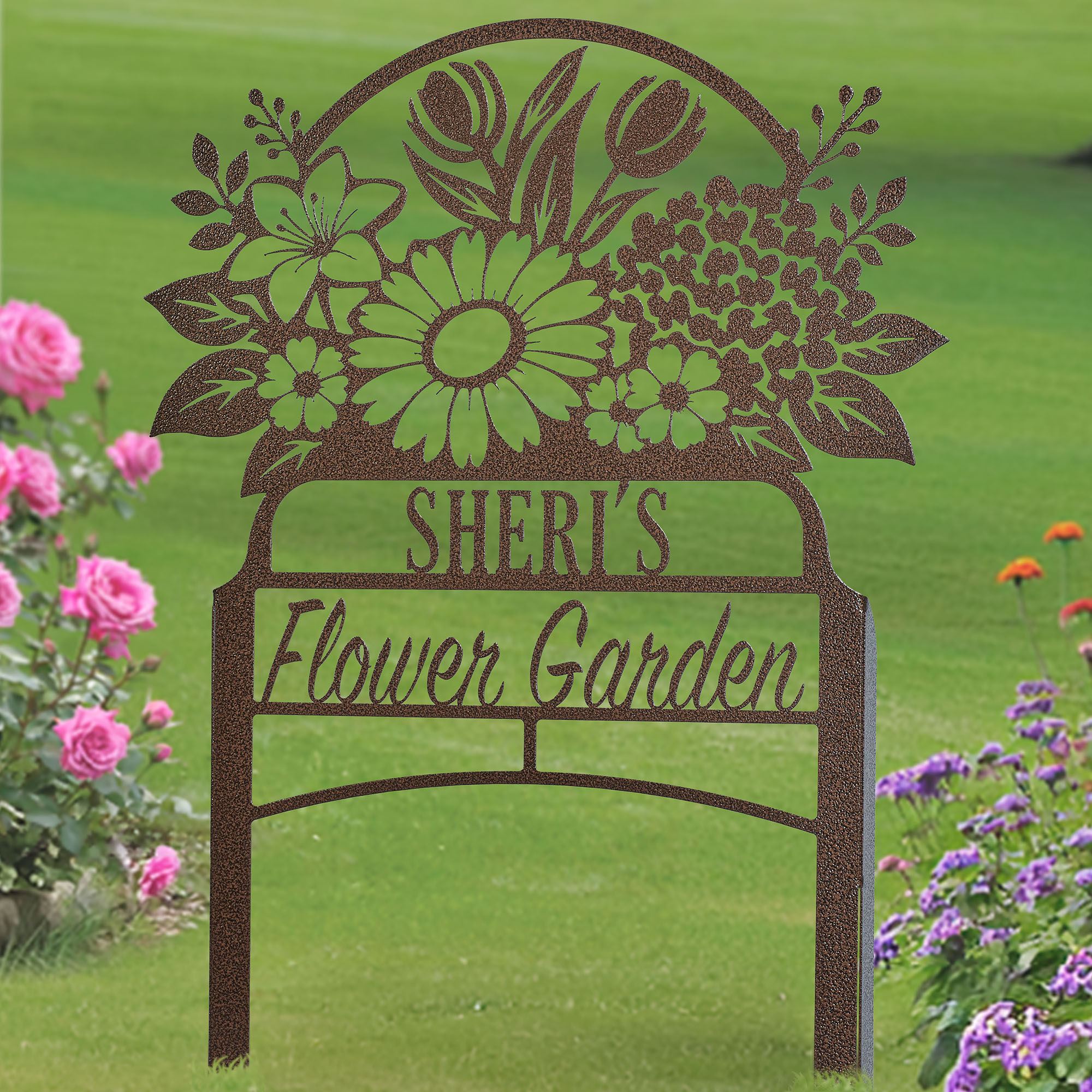 Flower Garden Personalized Yard Stake