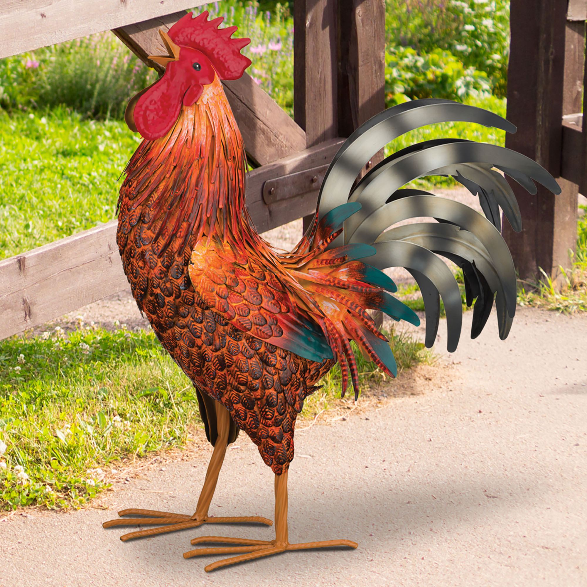 Sir Rooster Sculpture Multi Earth