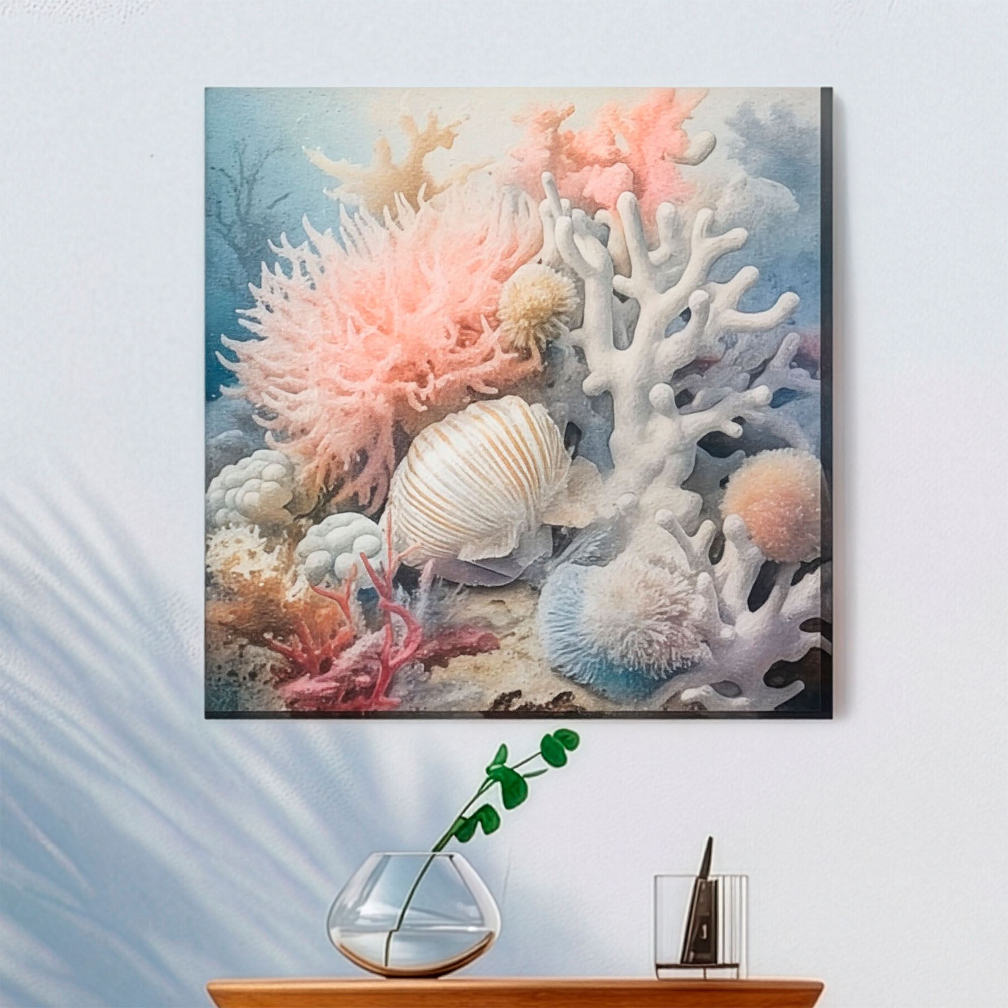 Soft Coral II Canvas Wall Art Multi Pastel