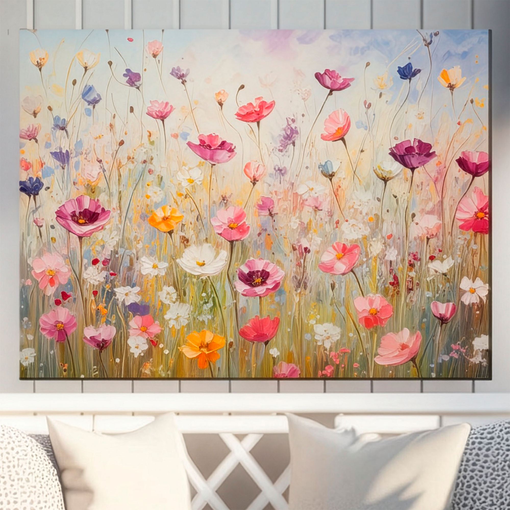 Genteel Garden Canvas Wall Art Multi Pastel
