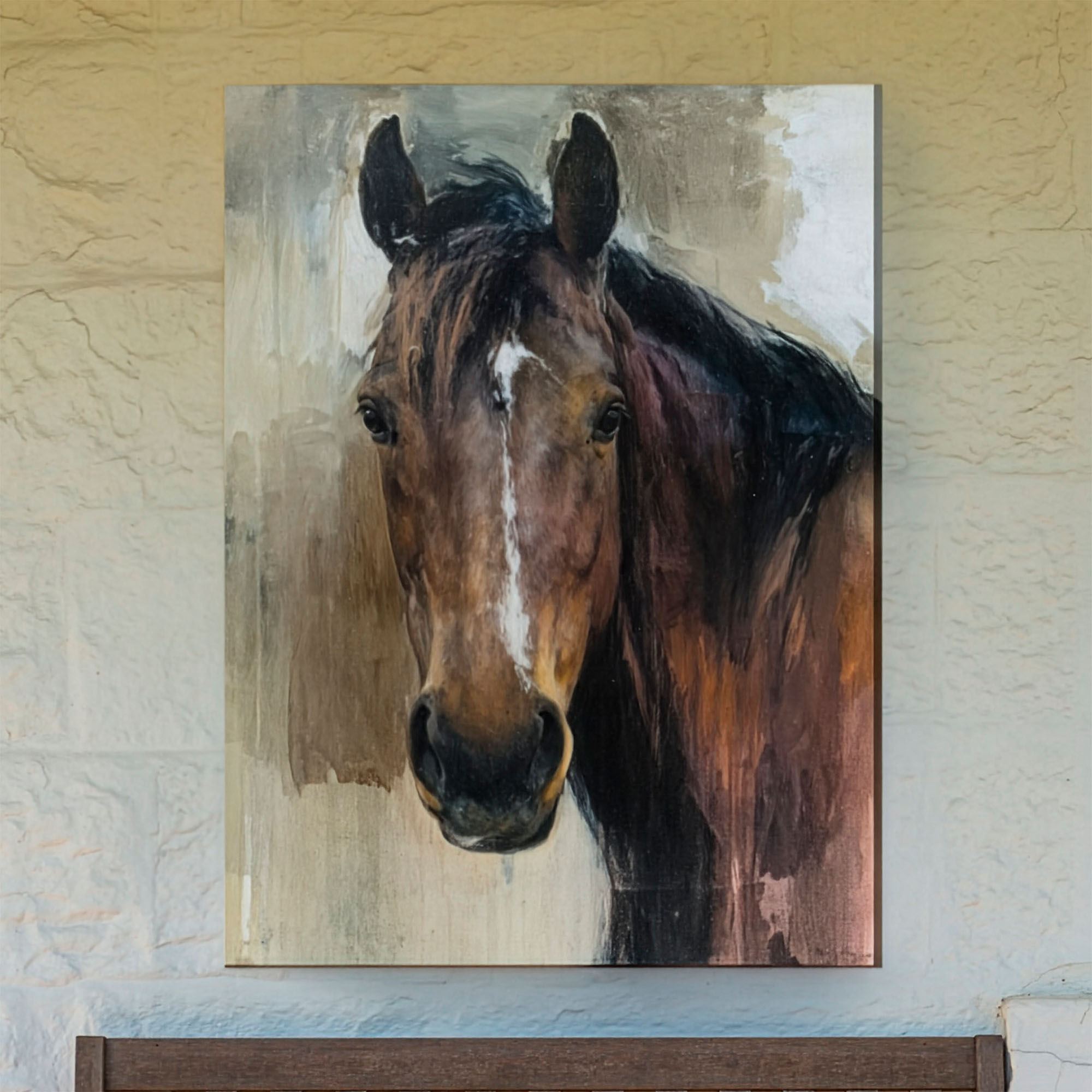 Handsome Horse Canvas Wall Art Brown
