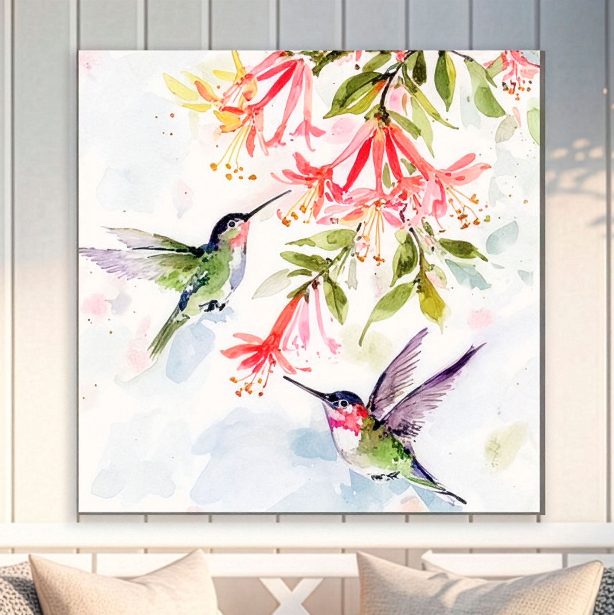 Flit and Flutter Hummingbird Canvas Wall Art Multi Bright