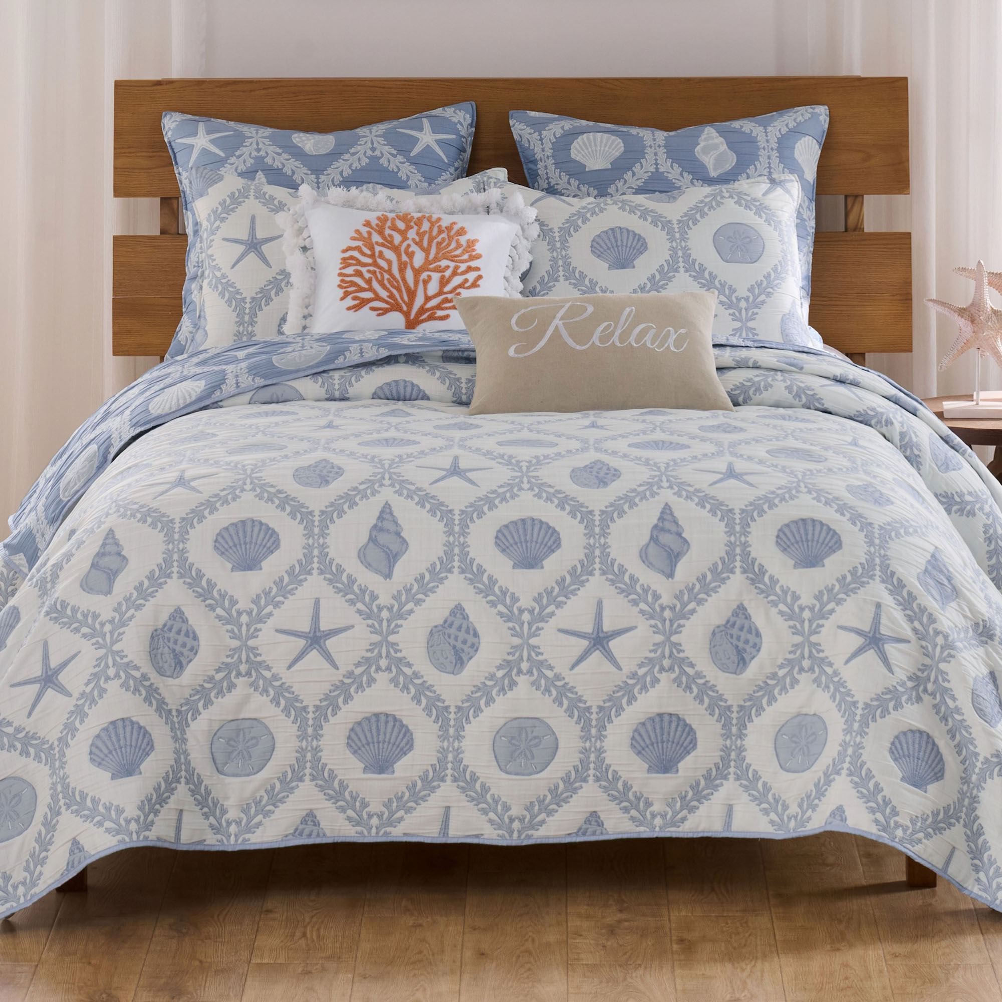 Laguna Mini Coverlet Set White/Blue