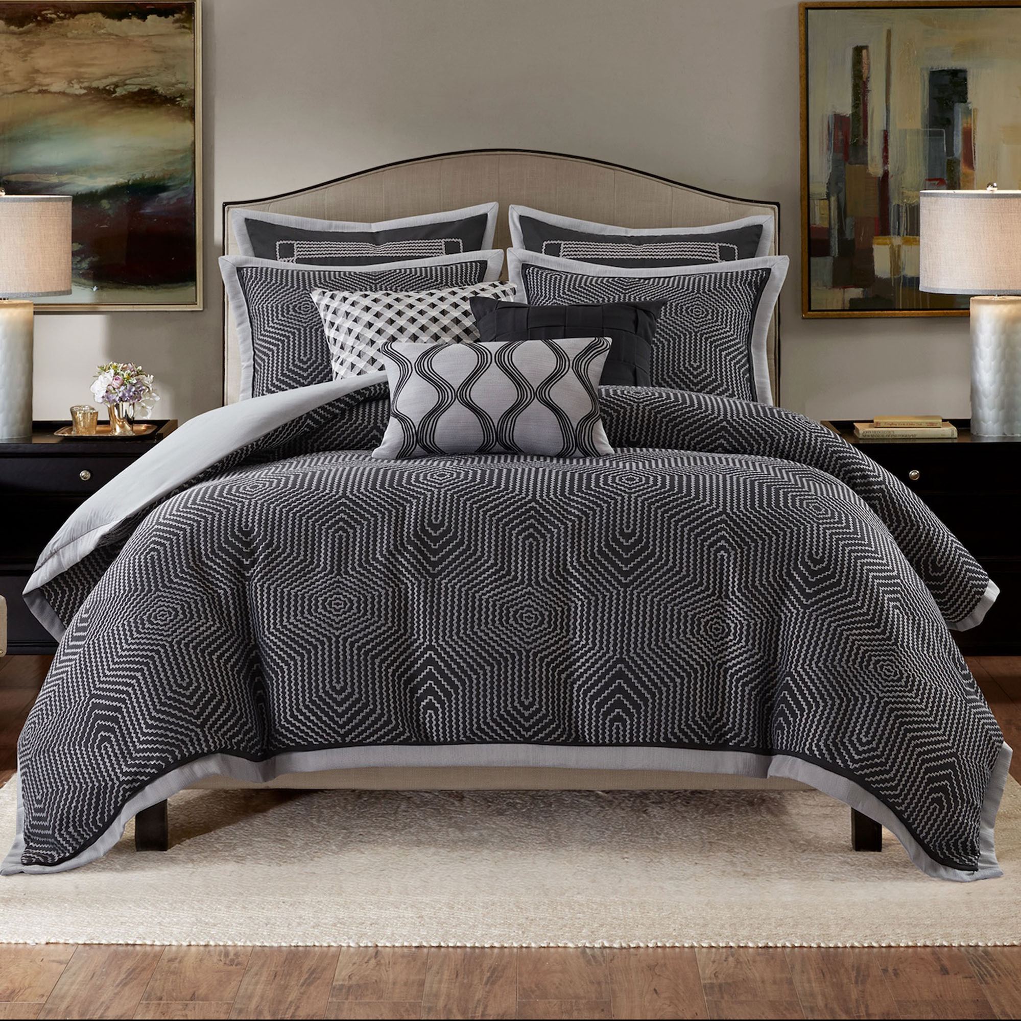 Shades of Serenity Comforter Bed Set Black