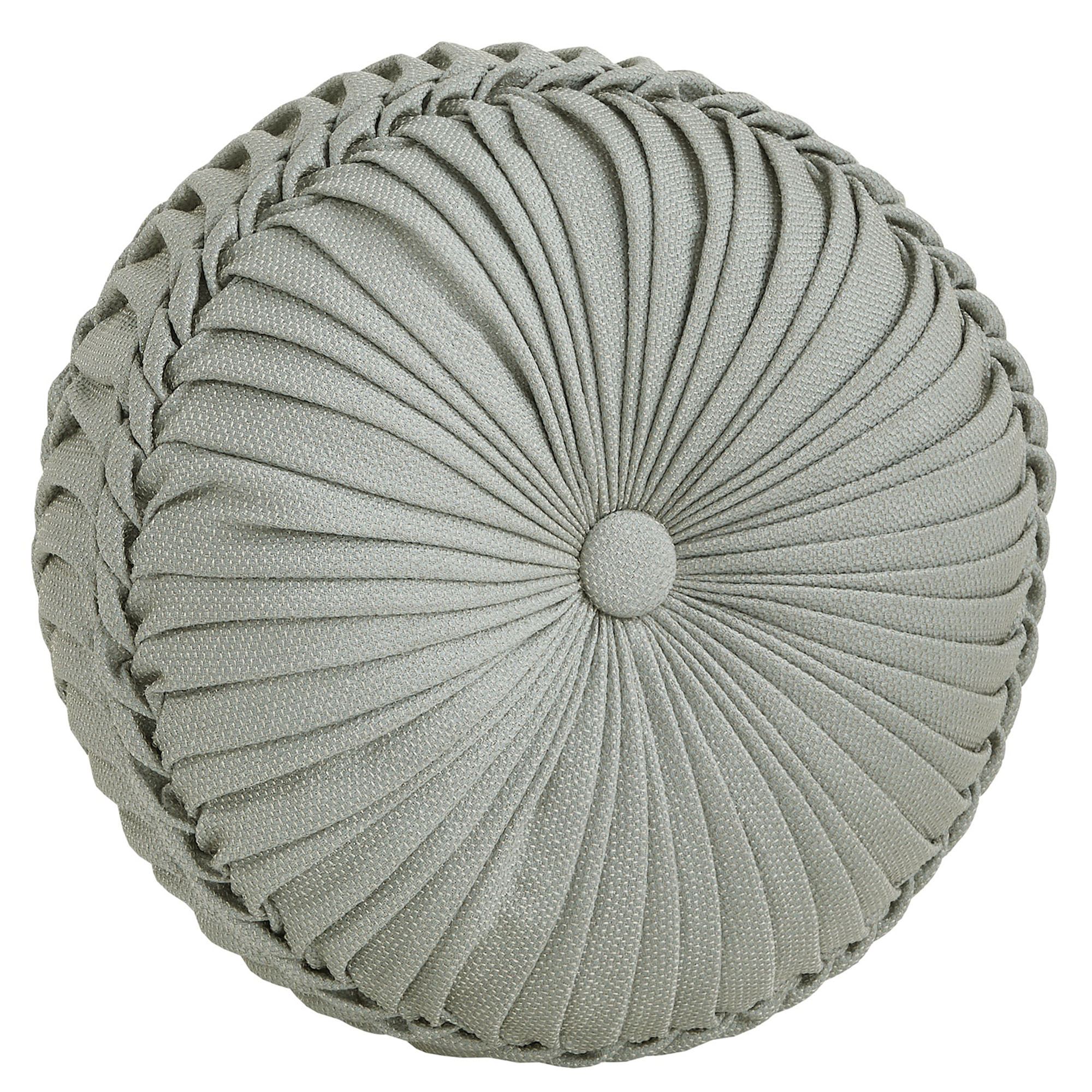Rita Pleated Tufted Pillow Sage Round