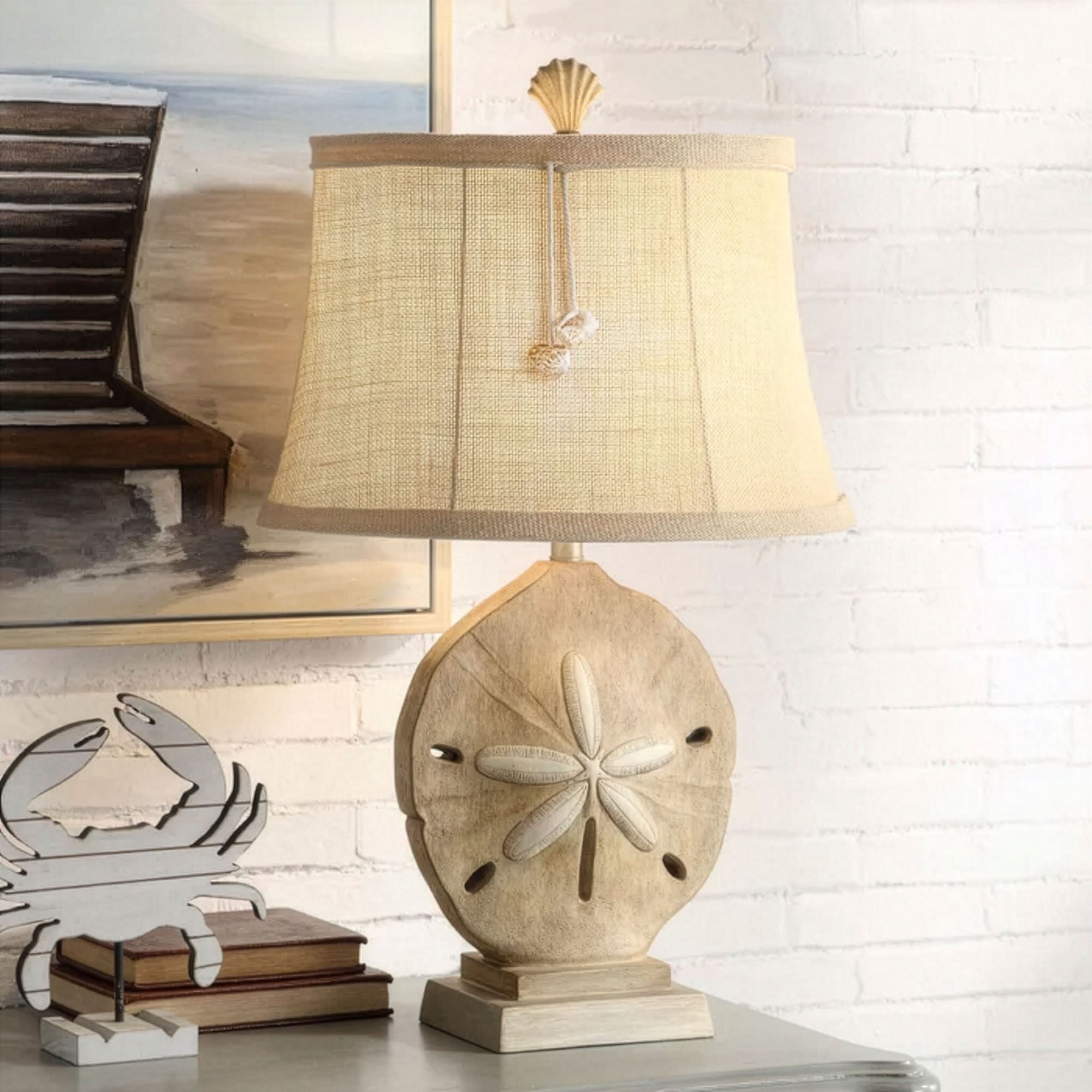 Sand Dollar Table Lamp Light Brown