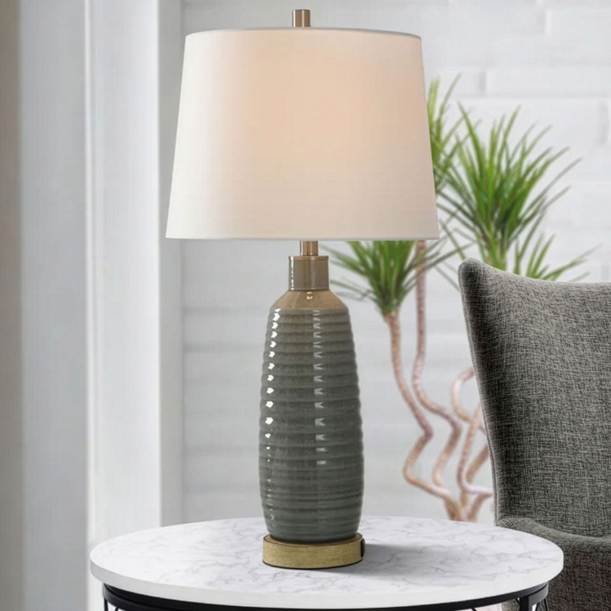 Oliver Table Lamp Gray