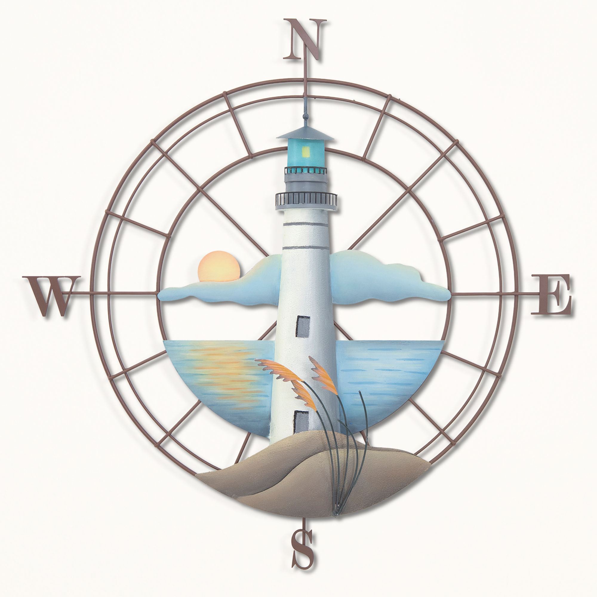 Lighthouse Compass Wall Art Multi Earth