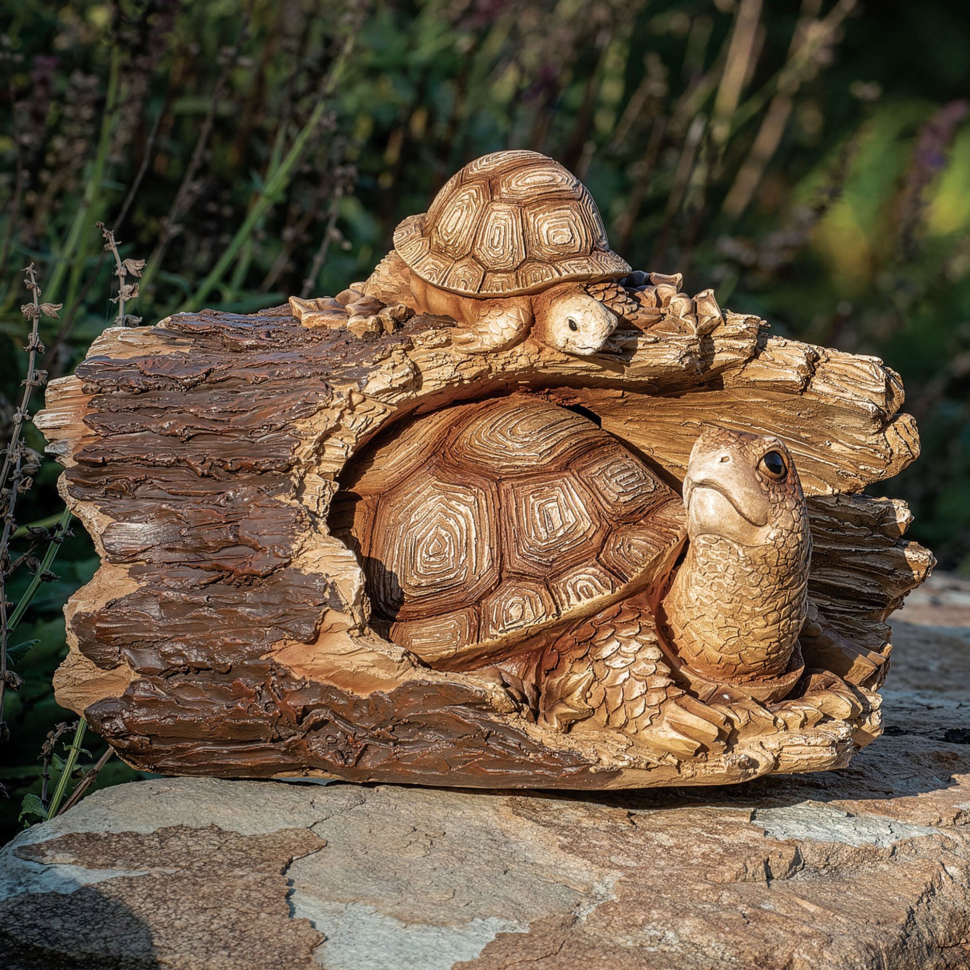 Turtle Garden Statue Brown