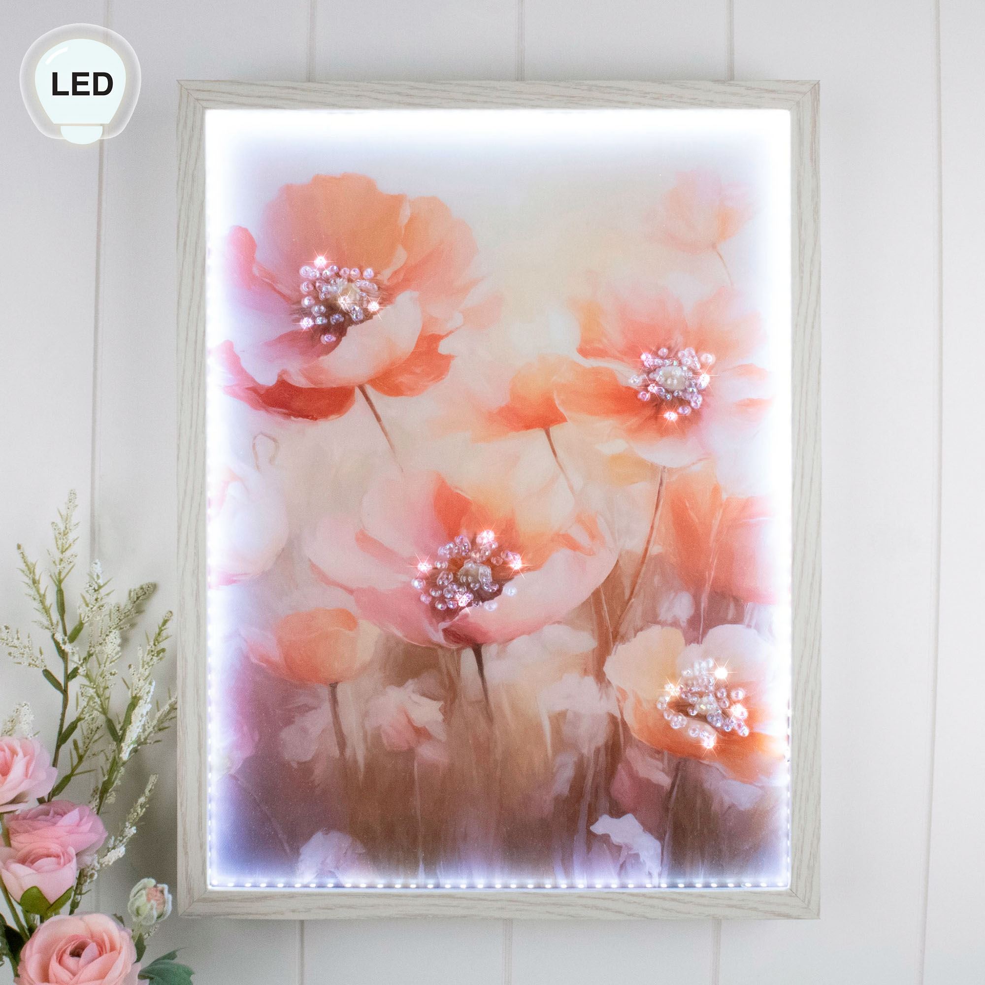 Poppy Dreams Lighted Framed Wall Art Multi Pastel