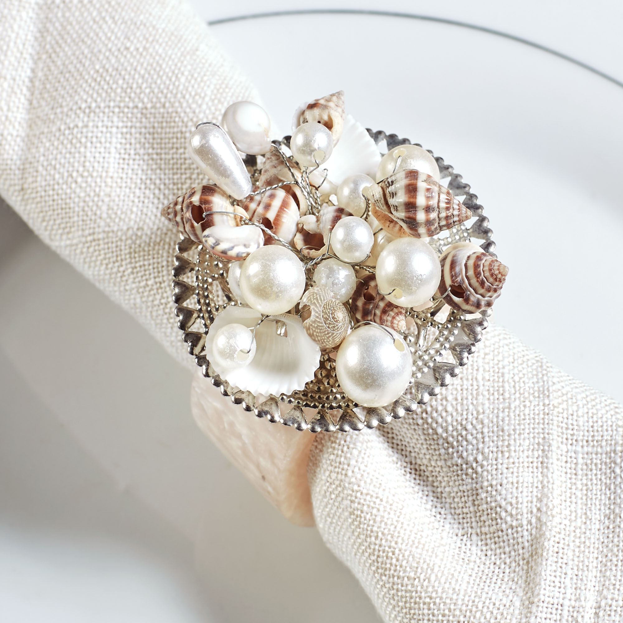 Ocean Jewels Napkin Rings Natural Set of Four