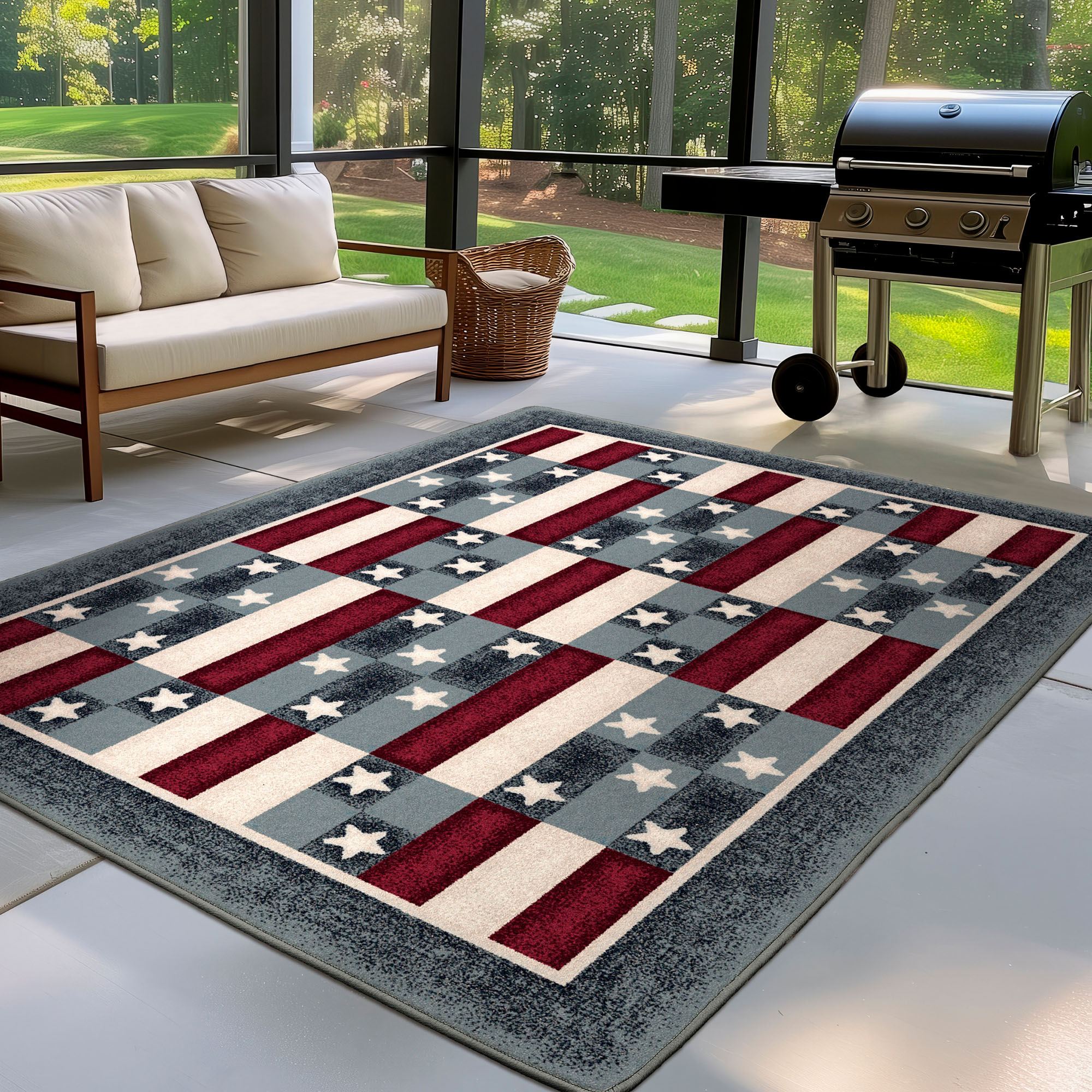 Liberty Loom Rectangle Rug Blue